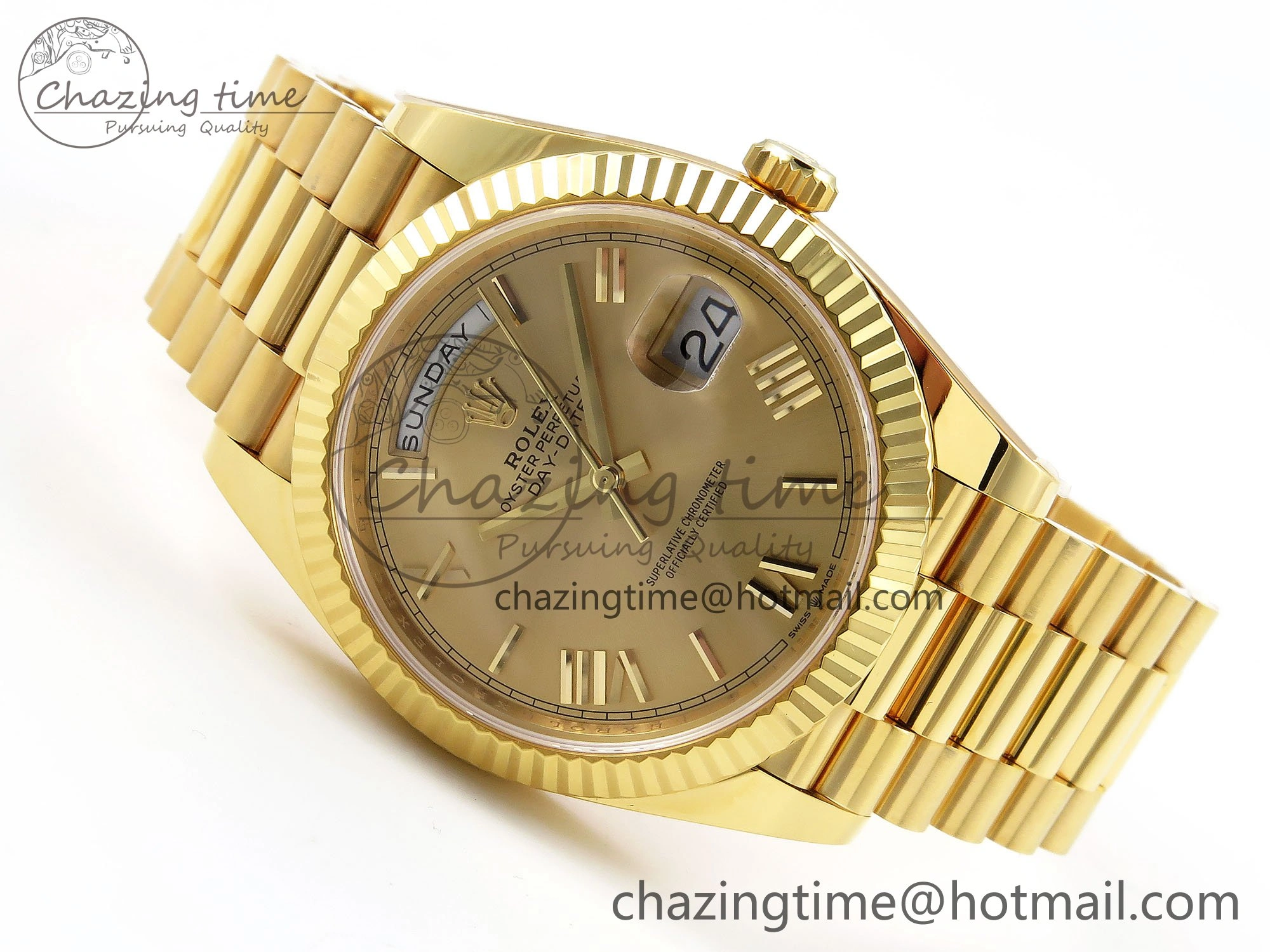 Day Date 40 YG 228238 ARF 1:1 Best Edition YG Roman Dial on President Bracelet VR3255