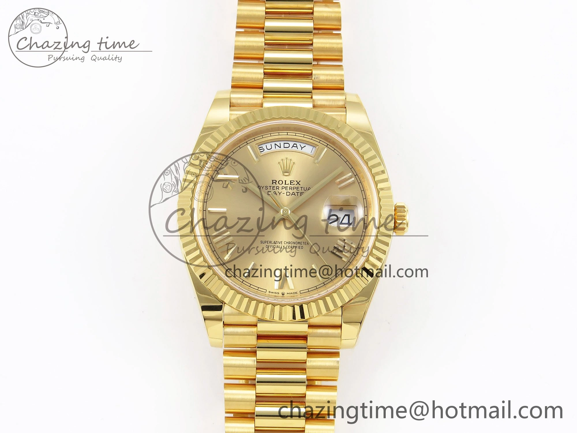 Day Date 40 YG 228238 ARF 1:1 Best Edition YG Roman Dial on President Bracelet VR3255