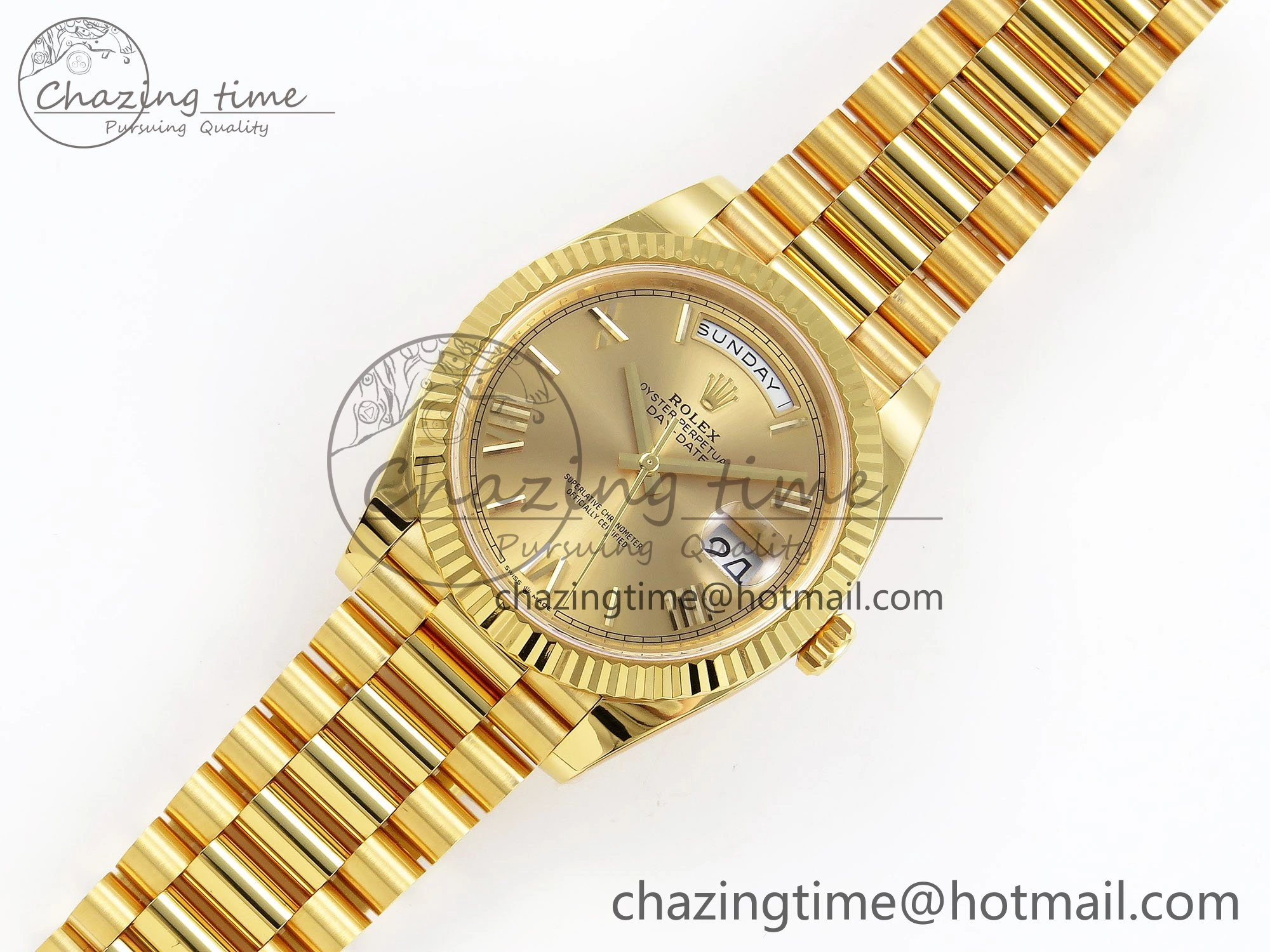 Day Date 40 YG 228238 ARF 1:1 Best Edition YG Roman Dial on President Bracelet VR3255