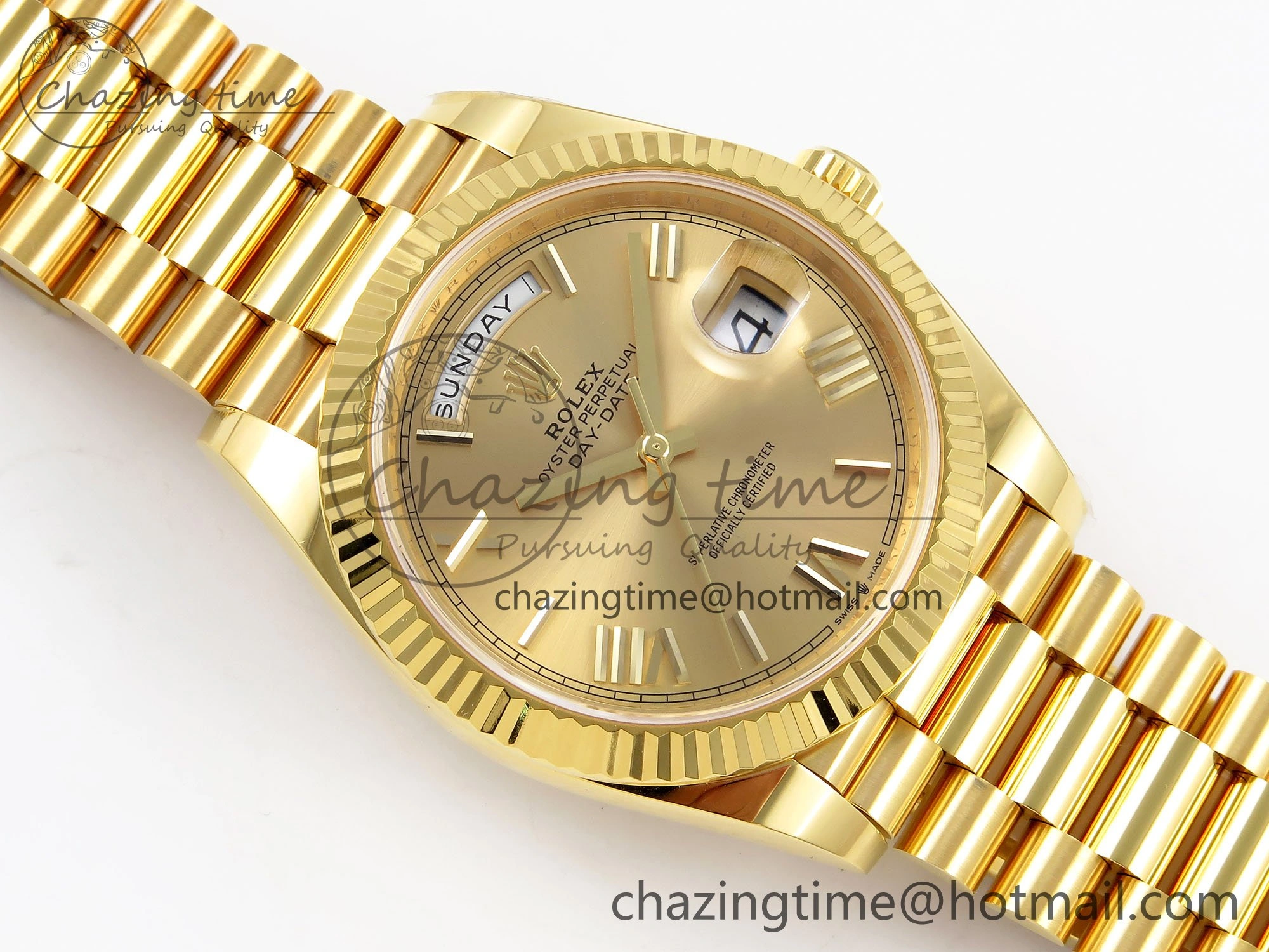 Day Date 40 YG 228238 ARF 1:1 Best Edition YG Roman Dial on President Bracelet VR3255