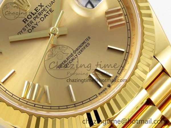 Day Date 40 YG 228238 ARF 1:1 Best Edition YG Roman Dial on President Bracelet VR3255