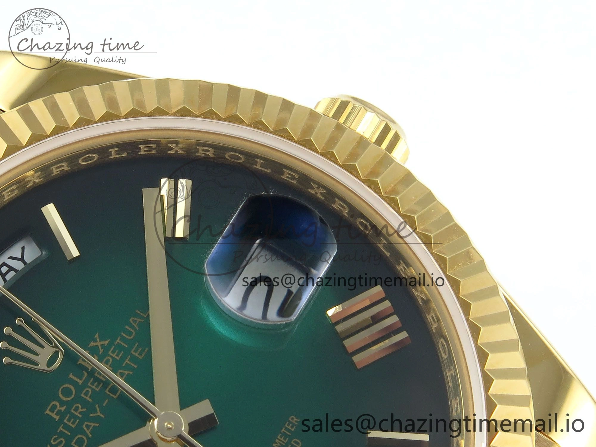 Day Date 40 YG 228238 KF 1:1 Best Edition Green Ombre Dial on President Bracelet VR3255 (Gain Weight)