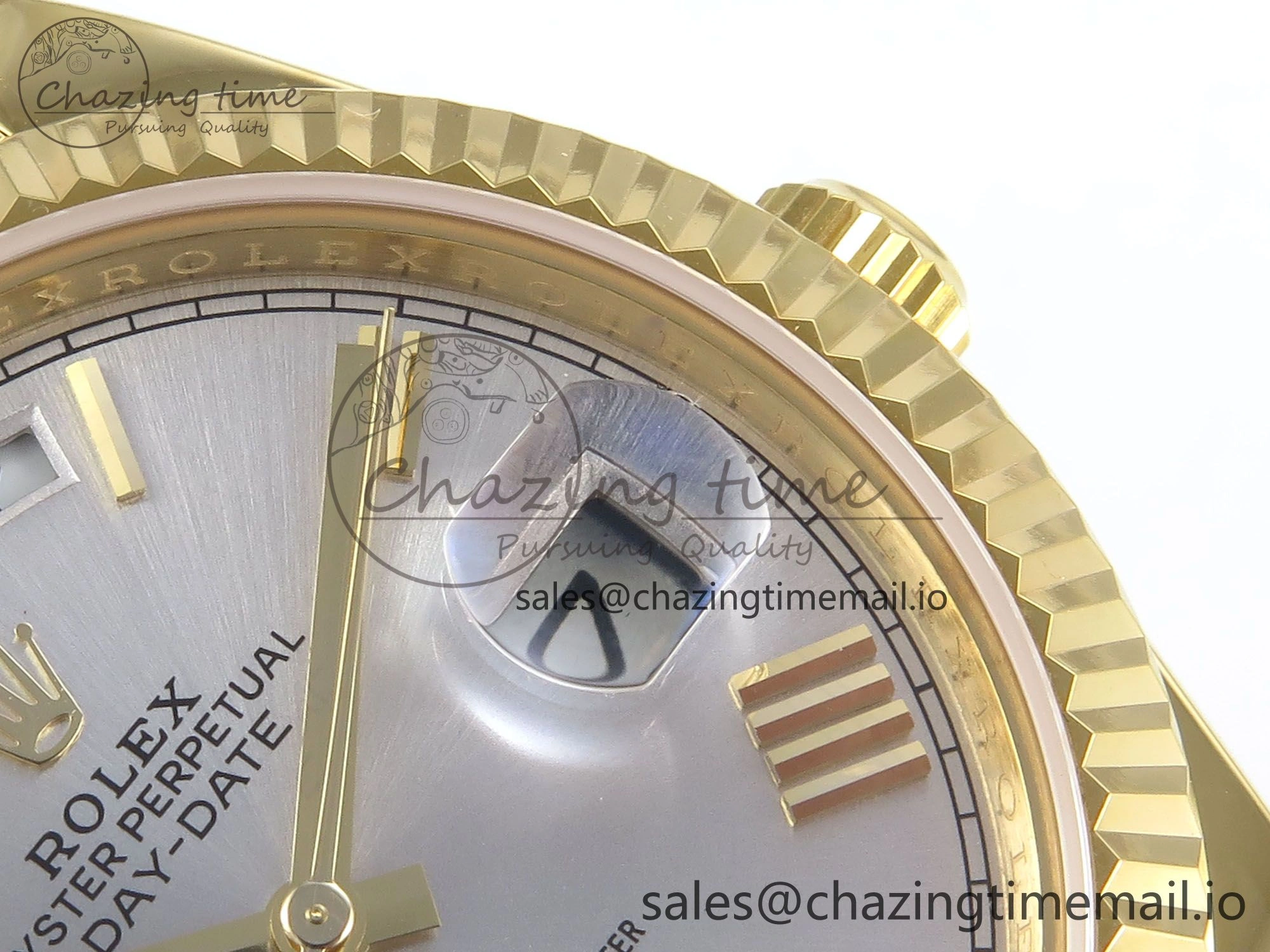 Day Date 40 YG 228238 KF 1:1 Best Edition Silver Roman Dial on President Bracelet VR3255 (Gain Weight)