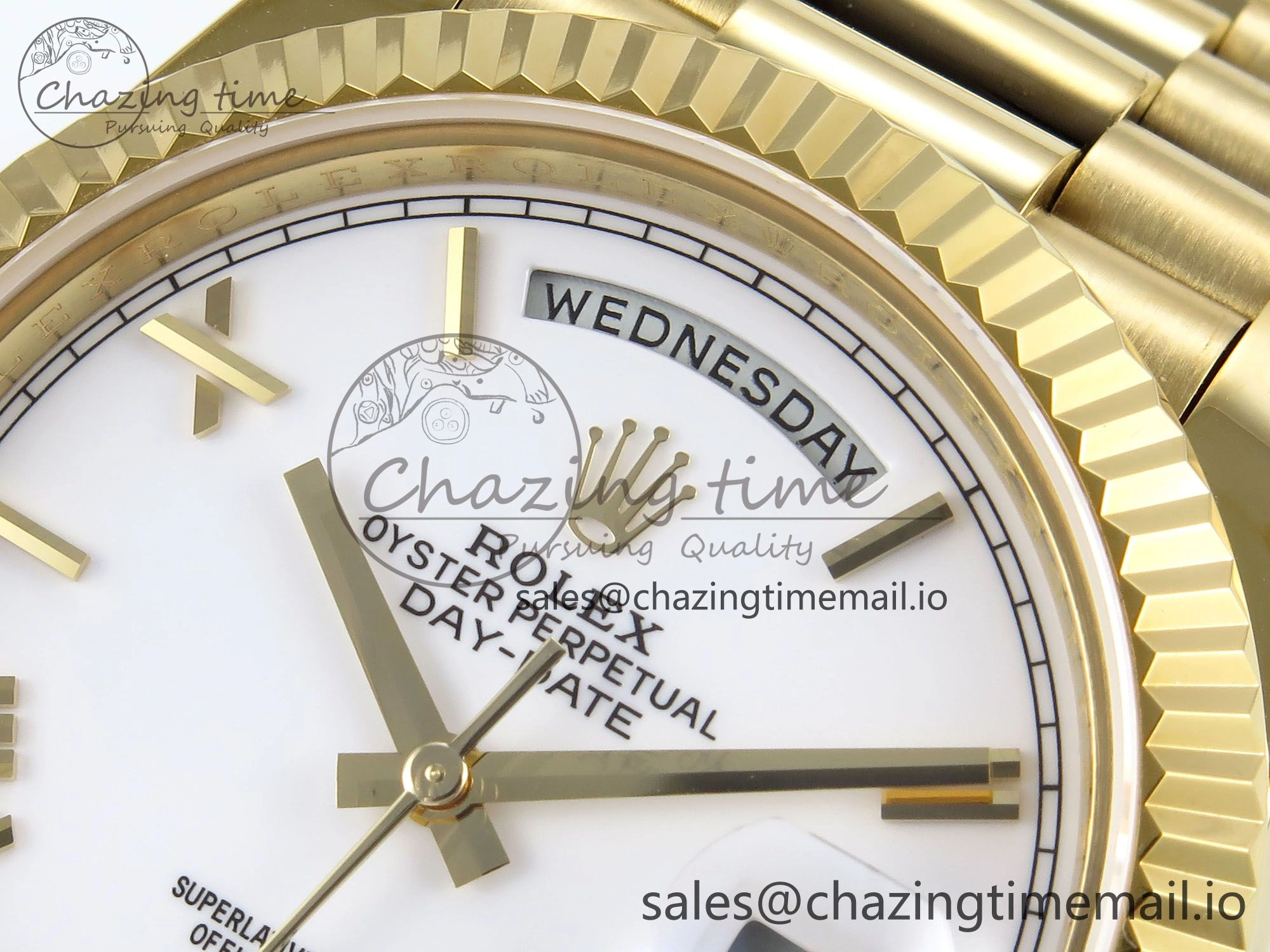 Day Date 40 YG 228238 KF 1:1 Best Edition White Roman Dial on President Bracelet VR3255 (Gain Weight)