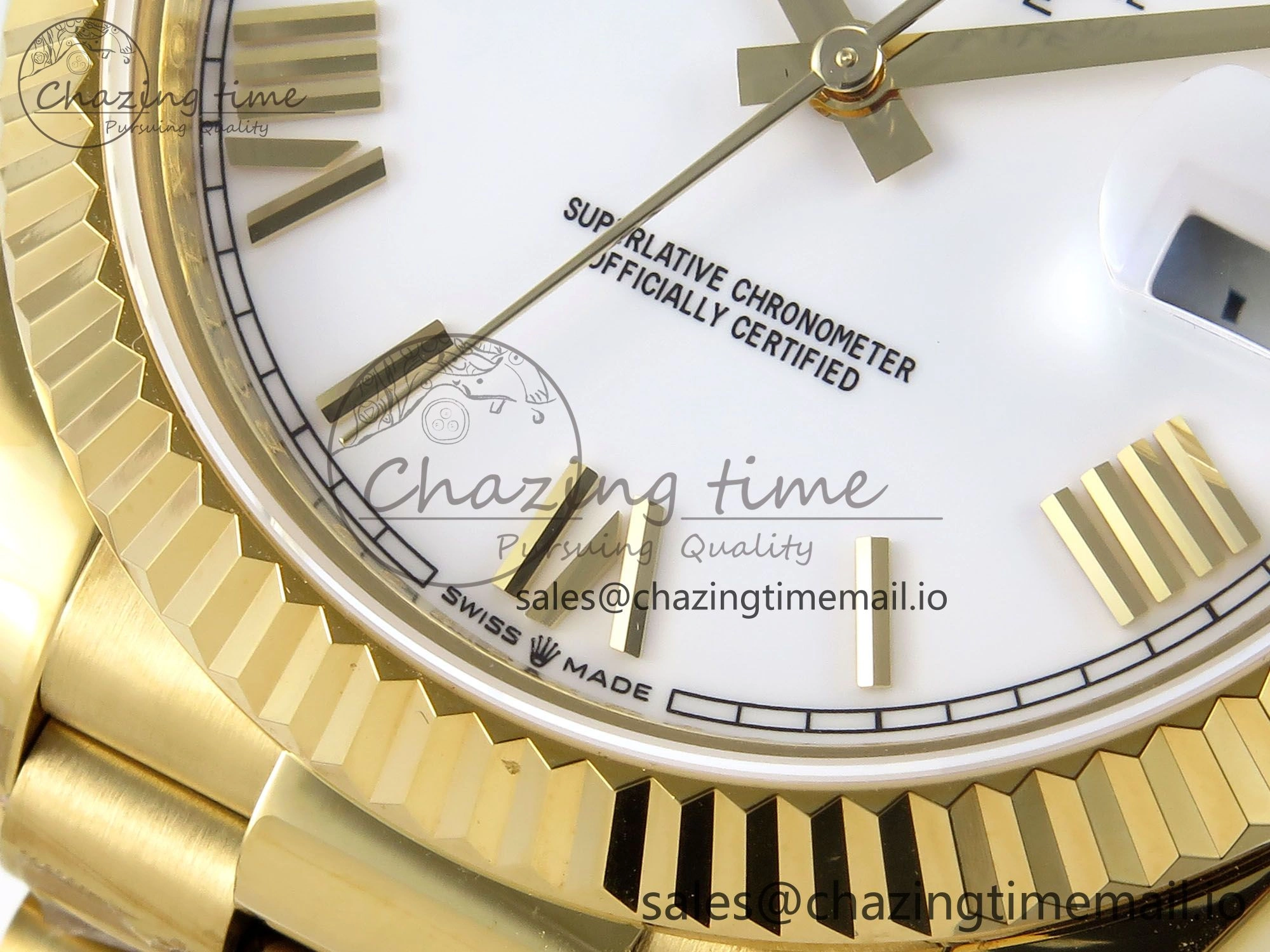Day Date 40 YG 228238 KF 1:1 Best Edition White Roman Dial on President Bracelet VR3255 (Gain Weight)