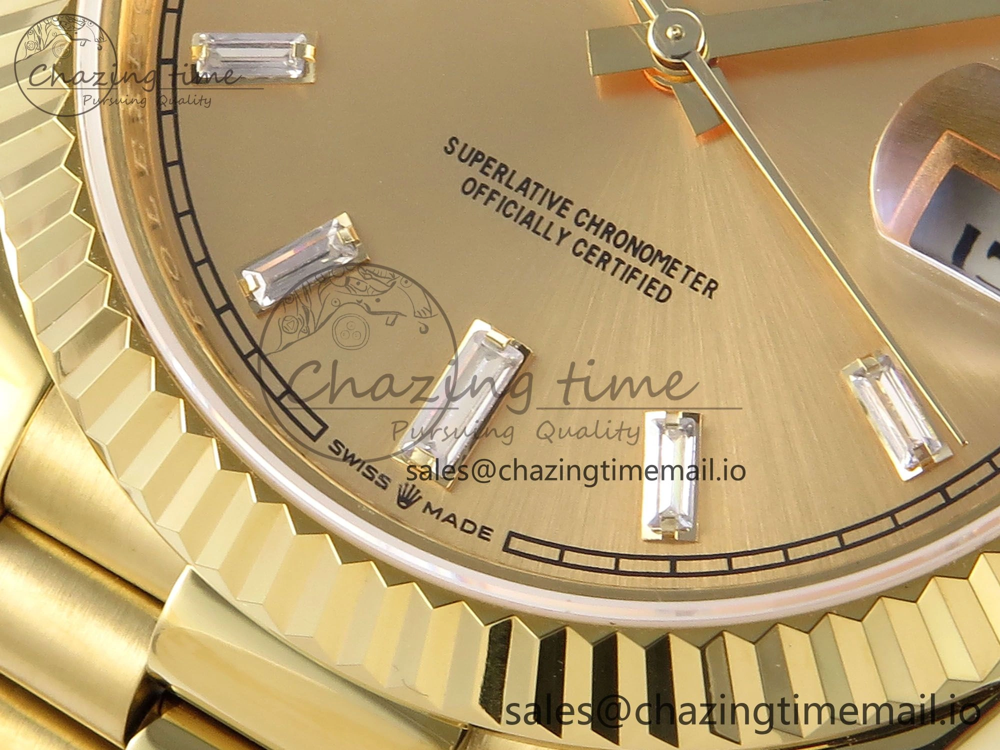Day Date 40 YG 228238 KF 1:1 Best Edition YG Crystal Dial on President Bracelet VR3255 (Gain Weight)