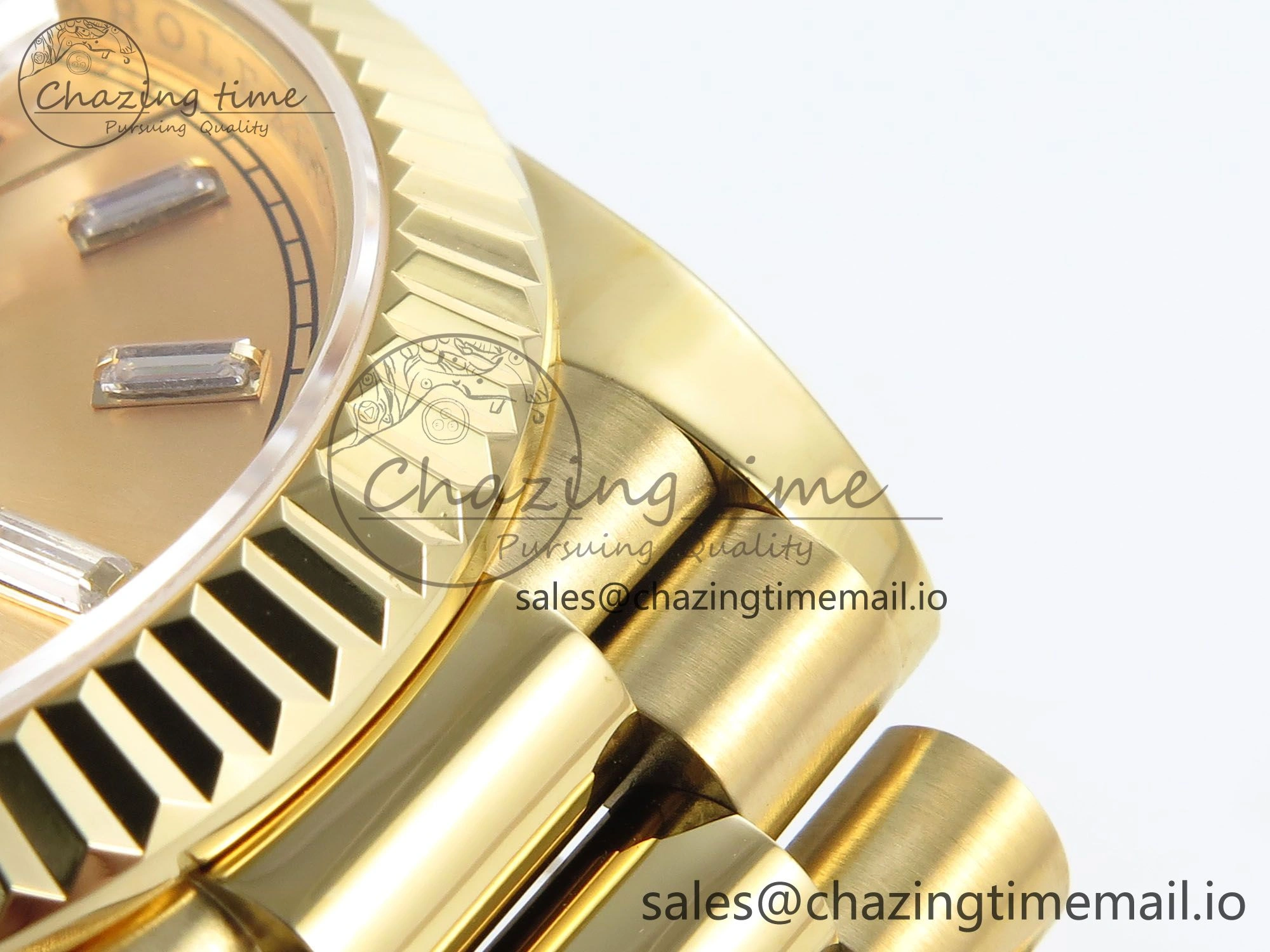 Day Date 40 YG 228238 KF 1:1 Best Edition YG Crystal Dial on President Bracelet VR3255 (Gain Weight)