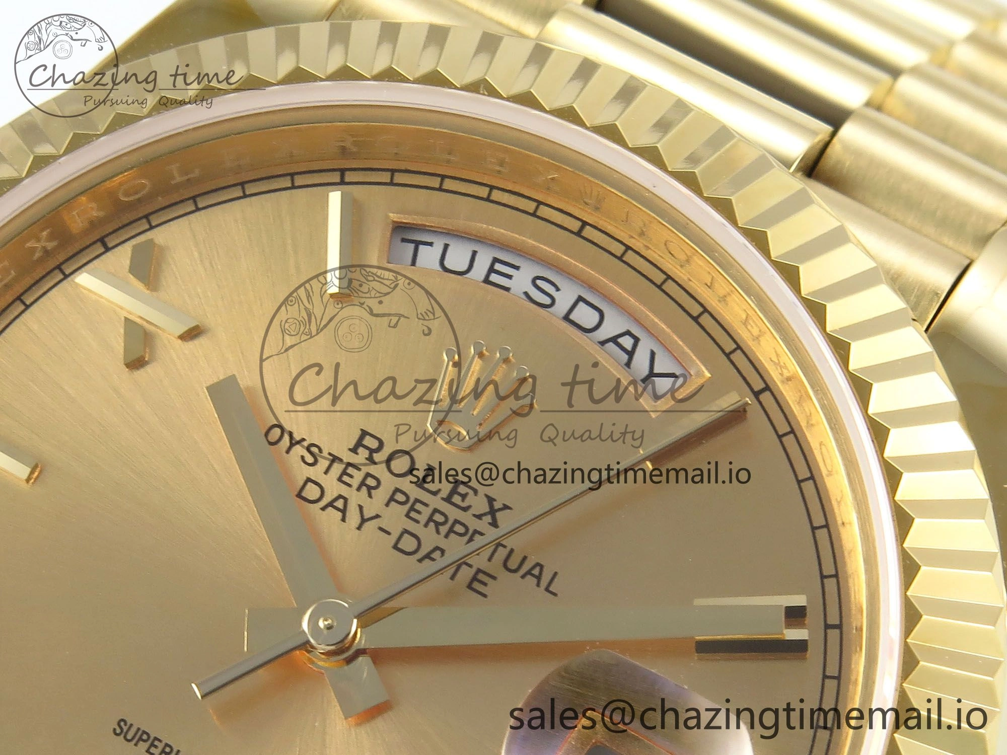Day Date 40 YG 228238 KF 1:1 Best Edition YG Roman Dial on President Bracelet VR3255 (Gain Weight)