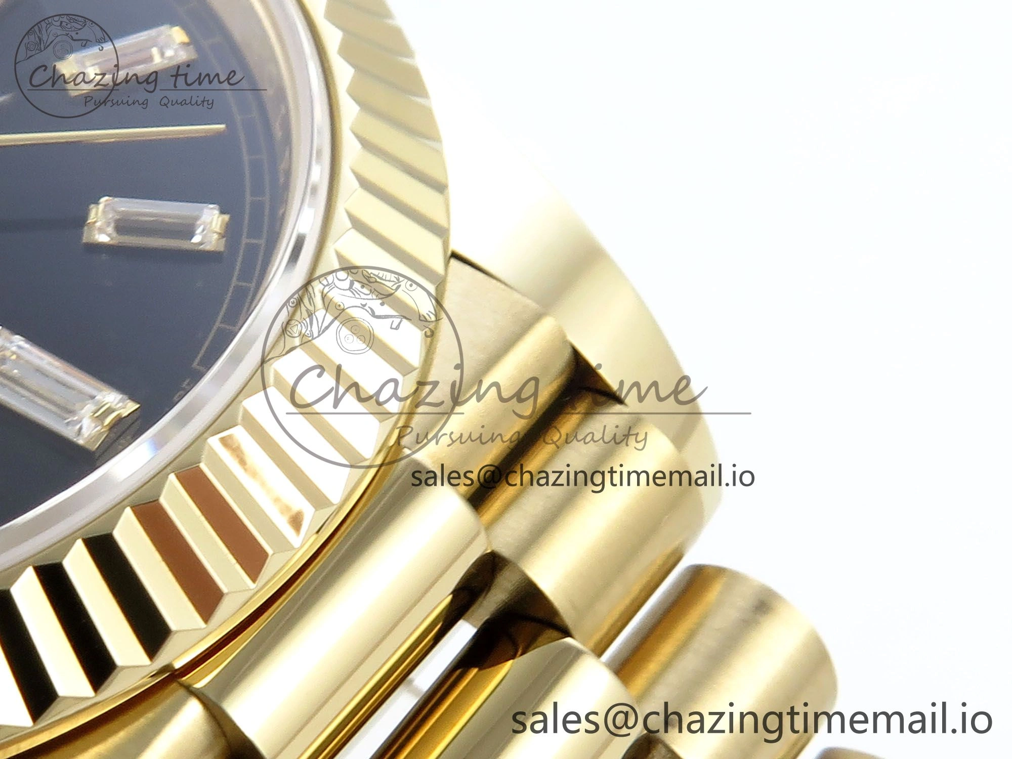 Day Date 40 YG 228238 Noob 1:1 Best Edition Black Crystal Dial on President Bracelet A2836 (Gain Weight)