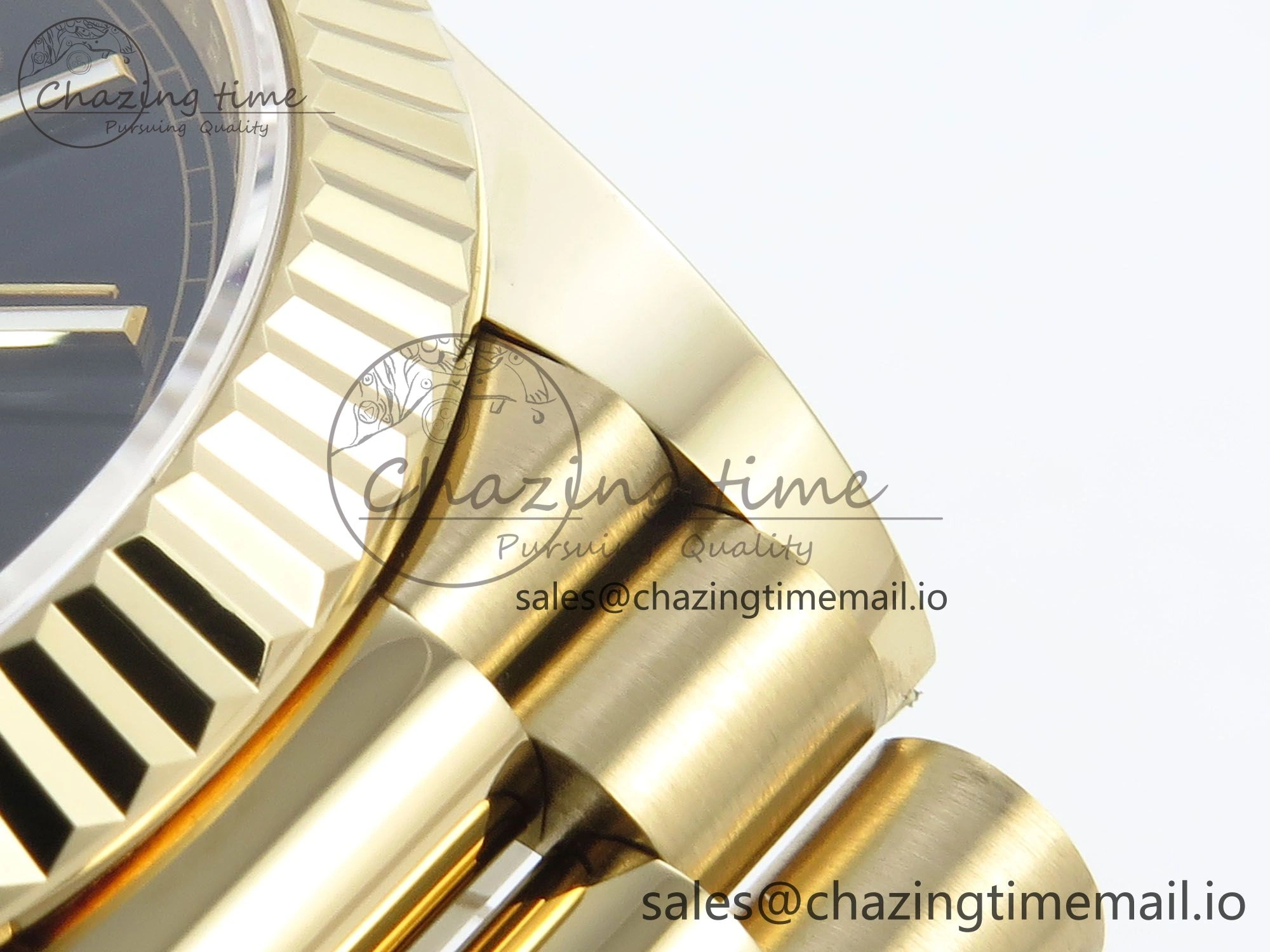Day Date 40 YG 228238 Noob 1:1 Best Edition Black Stick Dial on President Bracelet A2836 (Gain Weight)