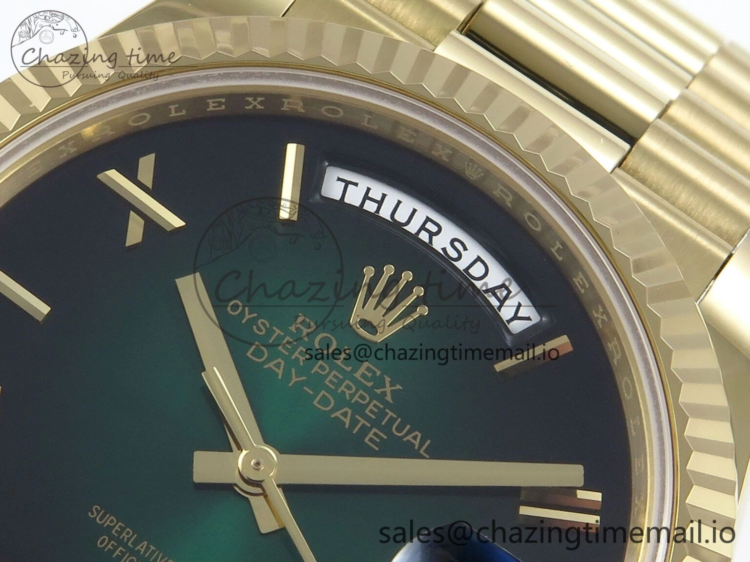 Day Date 40 YG 228238 Noob 1:1 Best Edition Green Ombre Roman Dial on President Bracelet A2836 (Gain Weight)