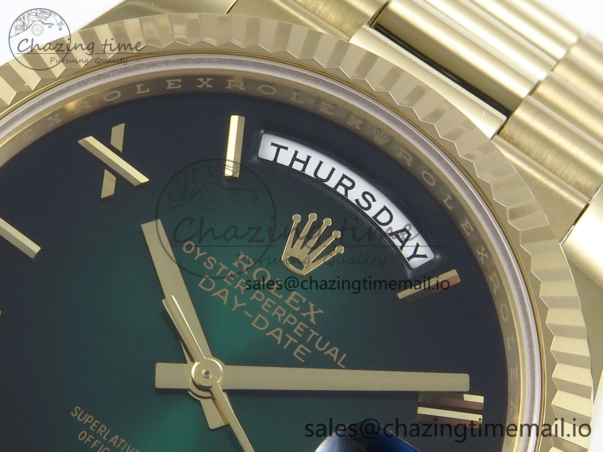 Day Date 40 YG 228238 Noob 1:1 Best Edition Green Ombre Roman Dial on President Bracelet A2836 (Gain Weight)