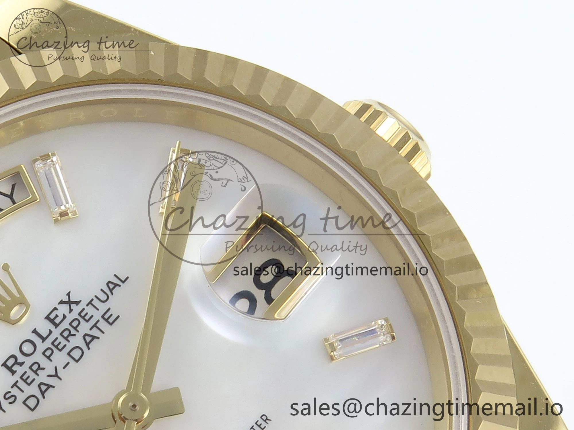 Day Date 40 YG 228238 Noob 1:1 Best Edition White MOP Crystal Dial on President Bracelet A2836 (Gain Weight)