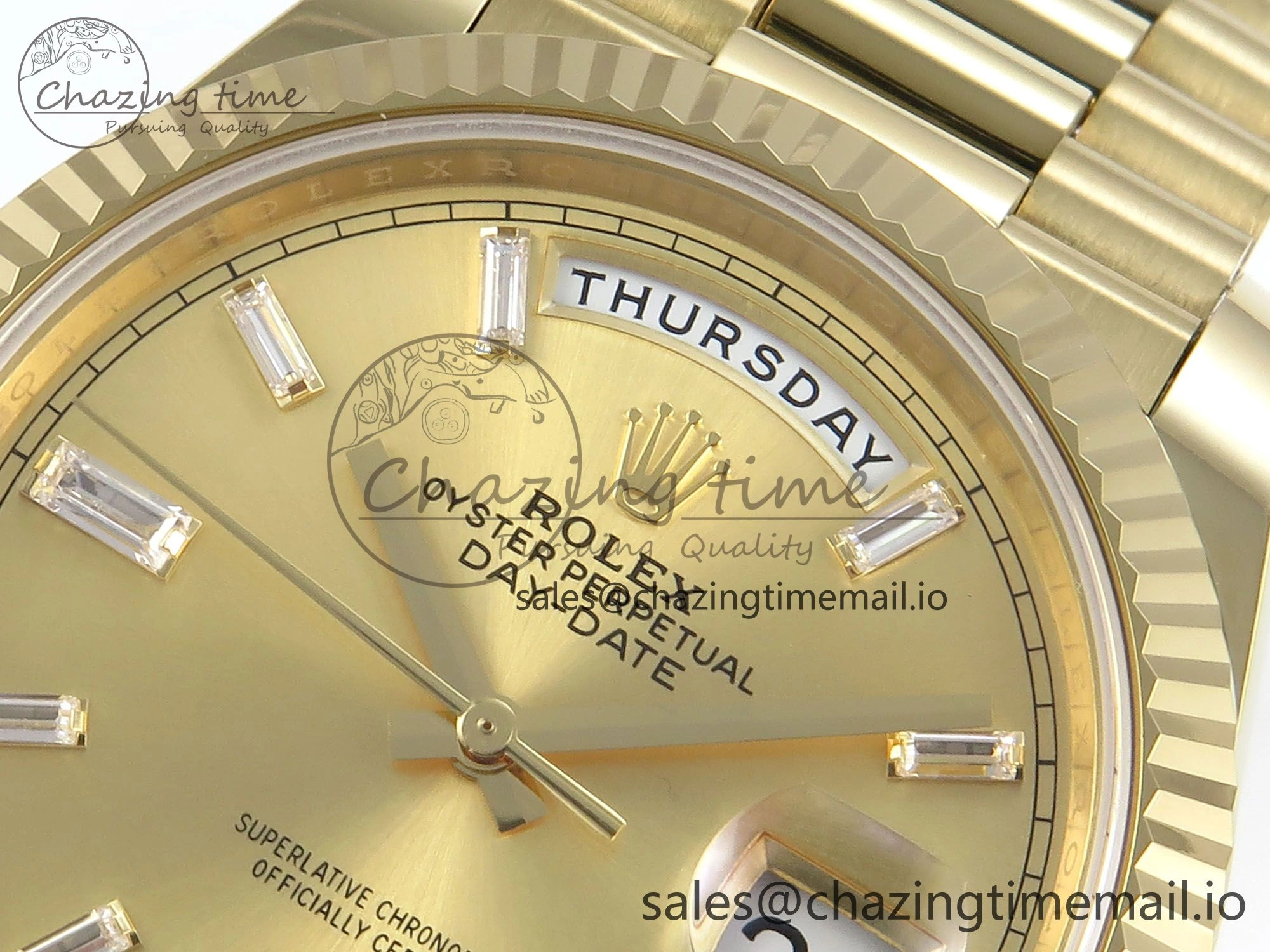 Day Date 40 YG 228238 Noob 1:1 Best Edition YG Crystal Dial on President Bracelet A2836 (Gain Weight)