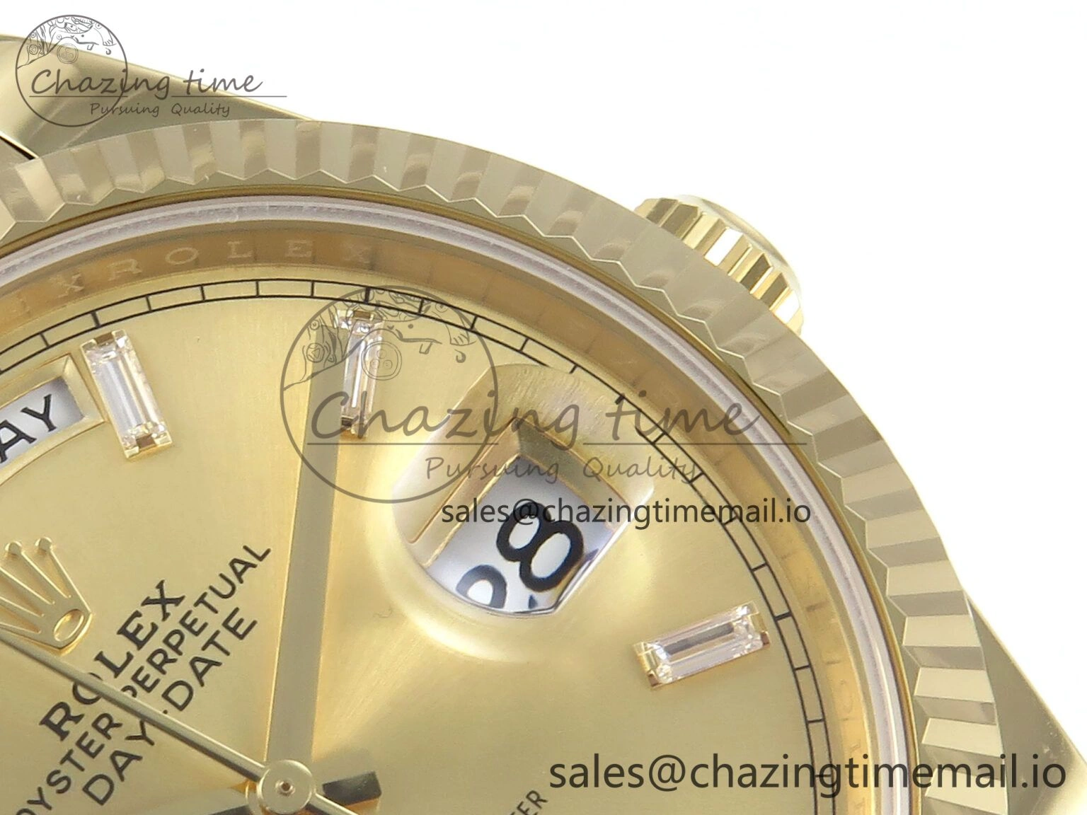 Day Date 40 YG 228238 Noob 1:1 Best Edition YG Crystal Dial on President Bracelet A2836 (Gain Weight)