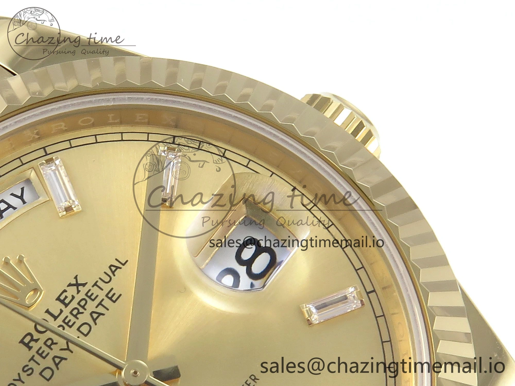 Day Date 40 YG 228238 Noob 1:1 Best Edition YG Crystal Dial on President Bracelet A2836 (Gain Weight)