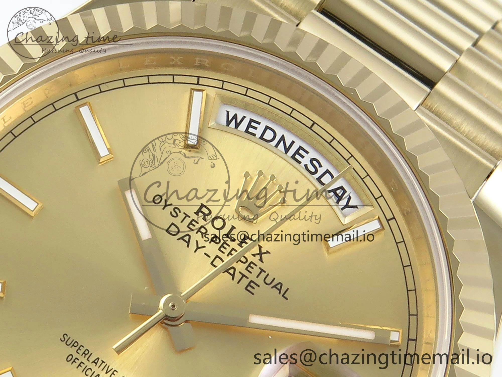 Day Date 40 YG 228238 Noob 1:1 Best Edition YG Stick Dial on President Bracelet A2836 (Gain Weight)