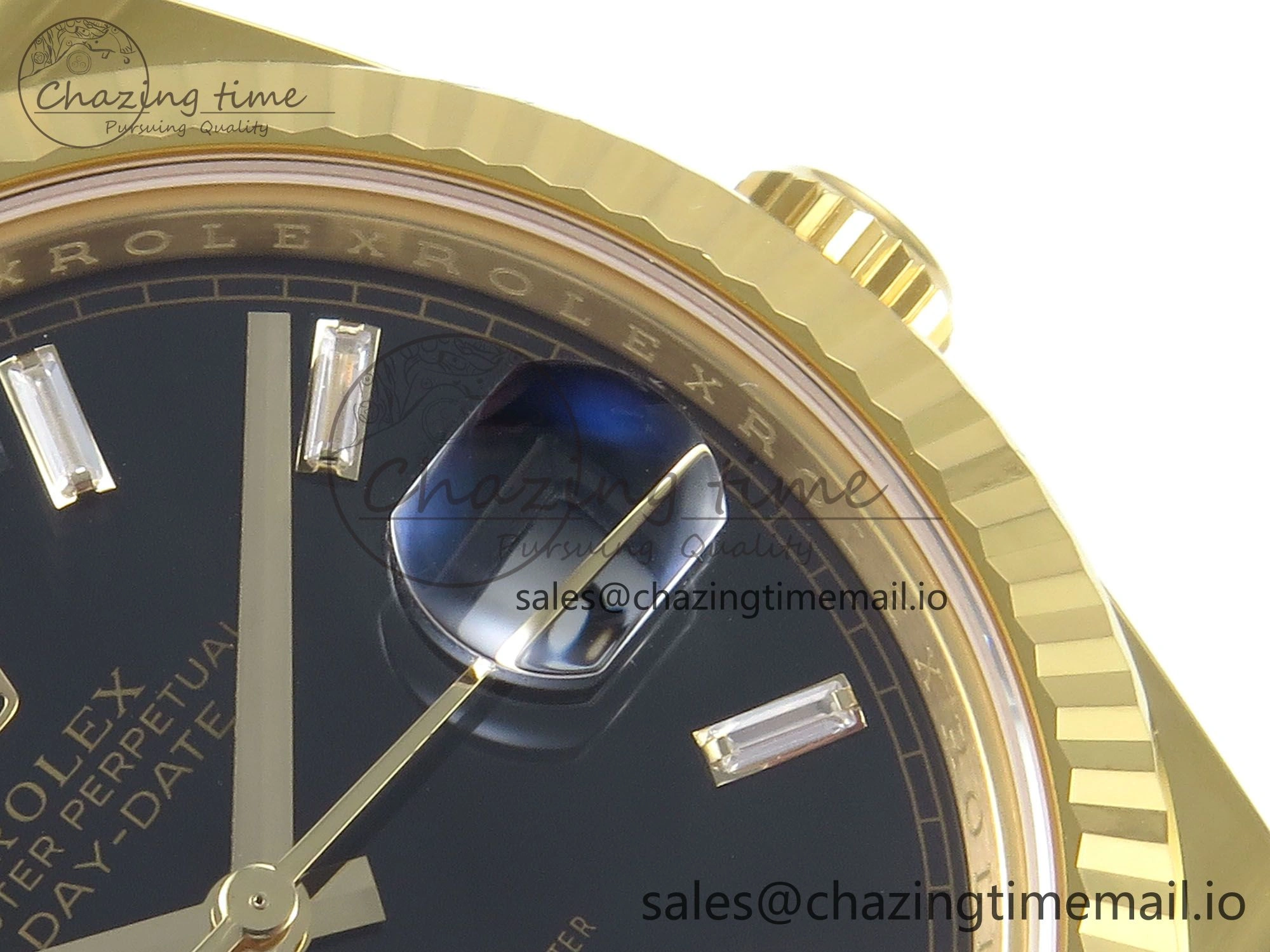 Day Date 40 YG 228238 THBF 1:1 Best Edition Black Crystal Dial on President Bracelet VR3255 V3 (Gain Weight)