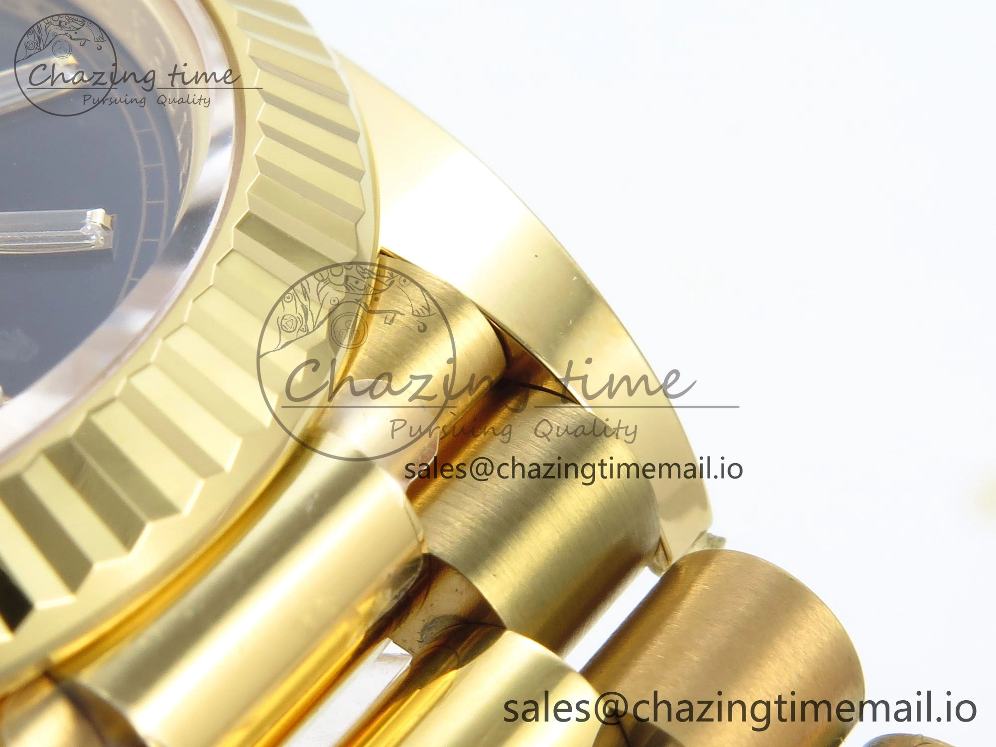 Day Date 40 YG 228238 THBF 1:1 Best Edition Black Crystal Dial on President Bracelet VR3255 V3 (Gain Weight)