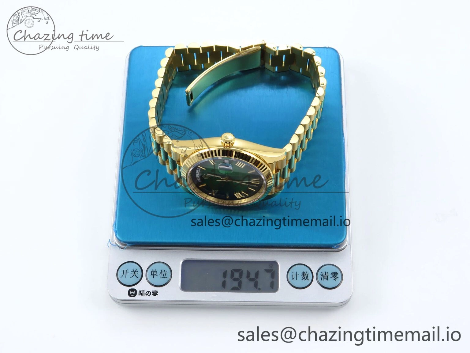 Day Date 40 YG 228238 THBF 1:1 Best Edition Green Ombre Roman Dial on President Bracelet VR3255 (Gain Weight)