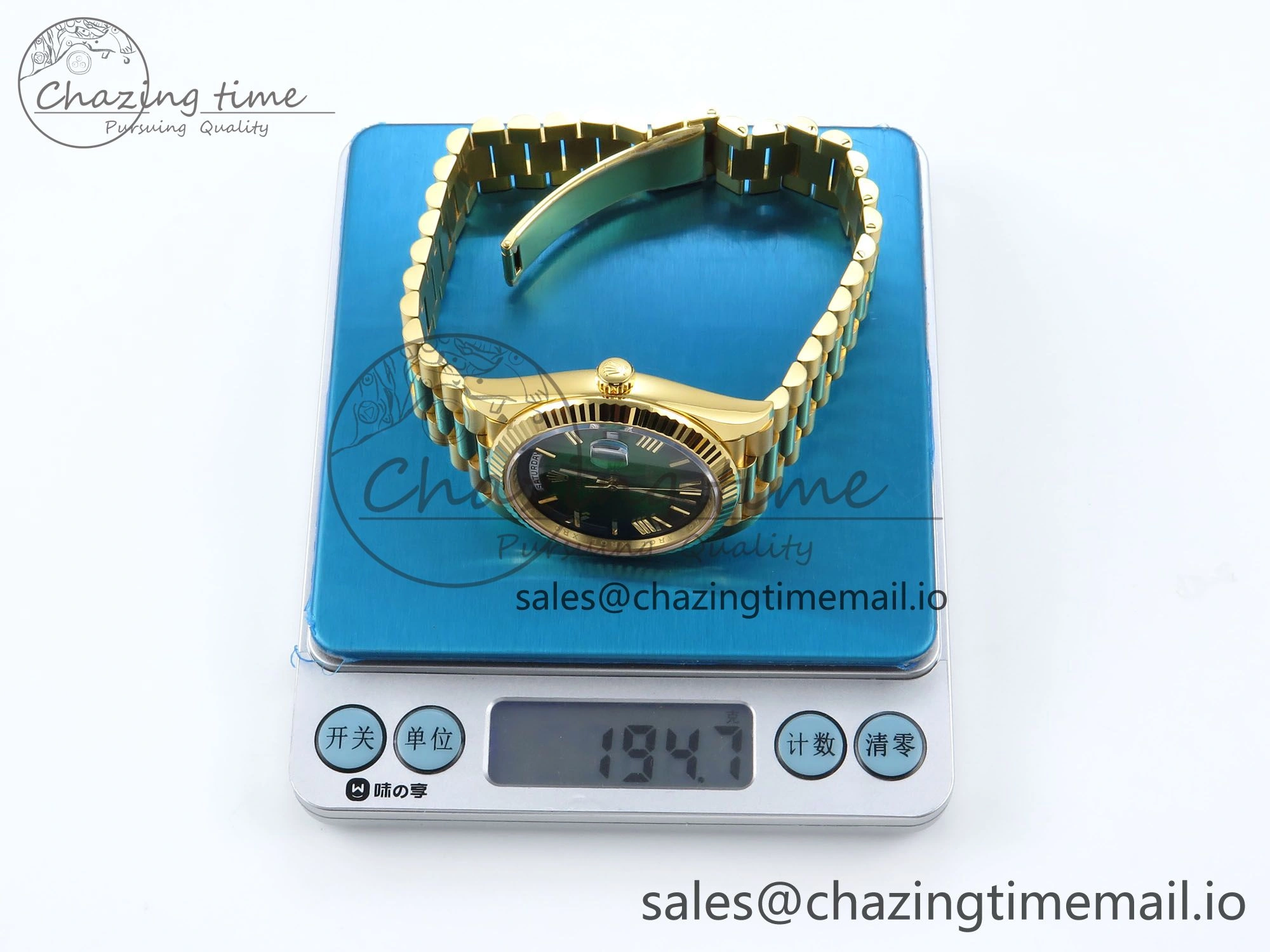 Day Date 40 YG 228238 THBF 1:1 Best Edition Green Ombre Roman Dial on President Bracelet VR3255 (Gain Weight)