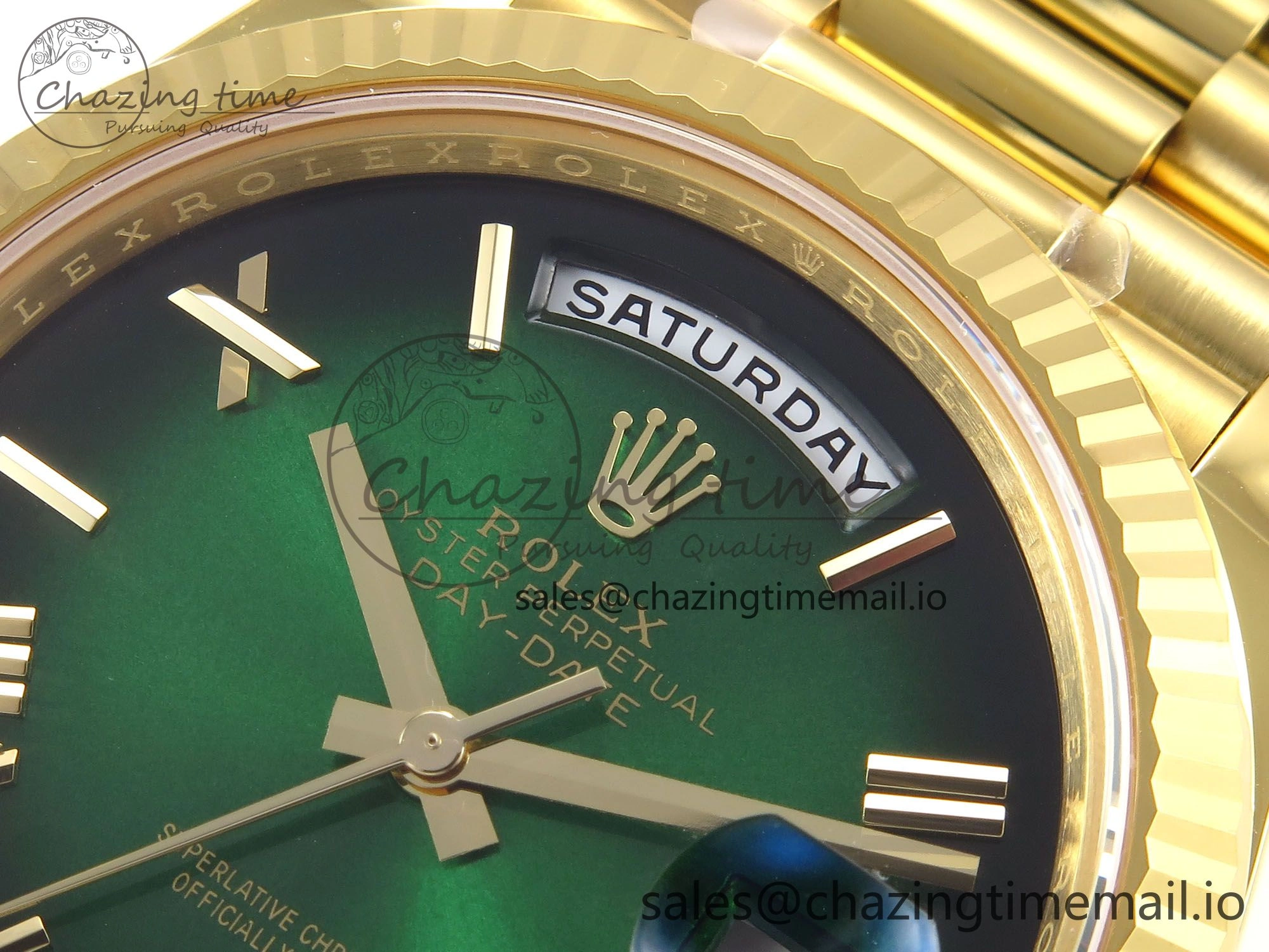 Day Date 40 YG 228238 THBF 1:1 Best Edition Green Ombre Roman Dial on President Bracelet VR3255 (Gain Weight)