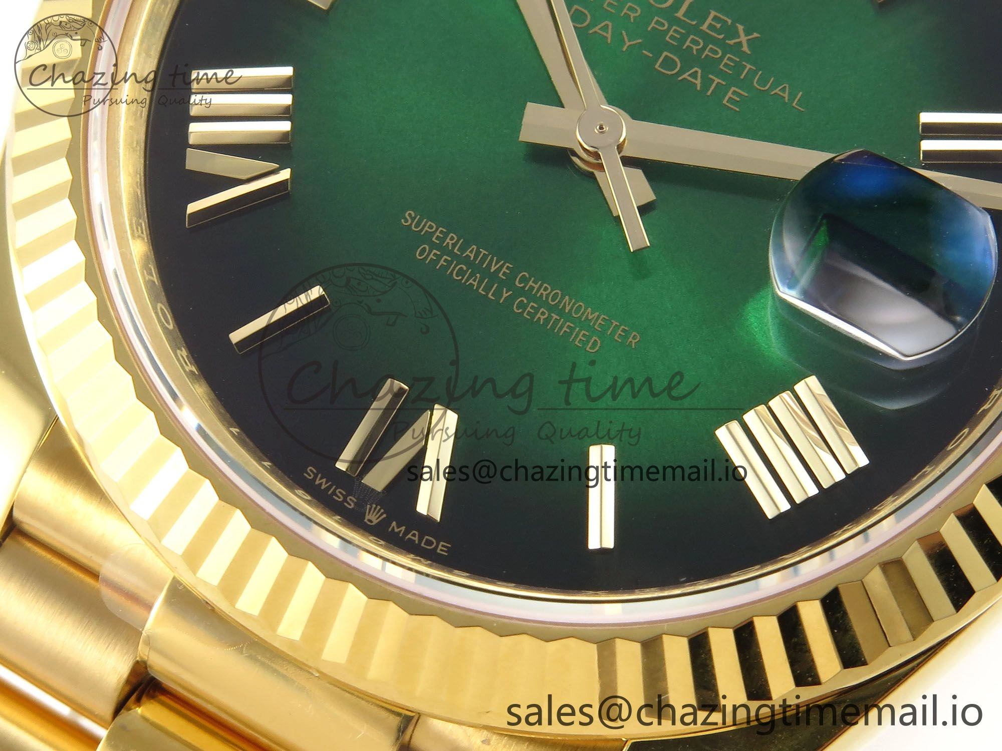 Day Date 40 YG 228238 THBF 1:1 Best Edition Green Ombre Roman Dial on President Bracelet VR3255 (Gain Weight)