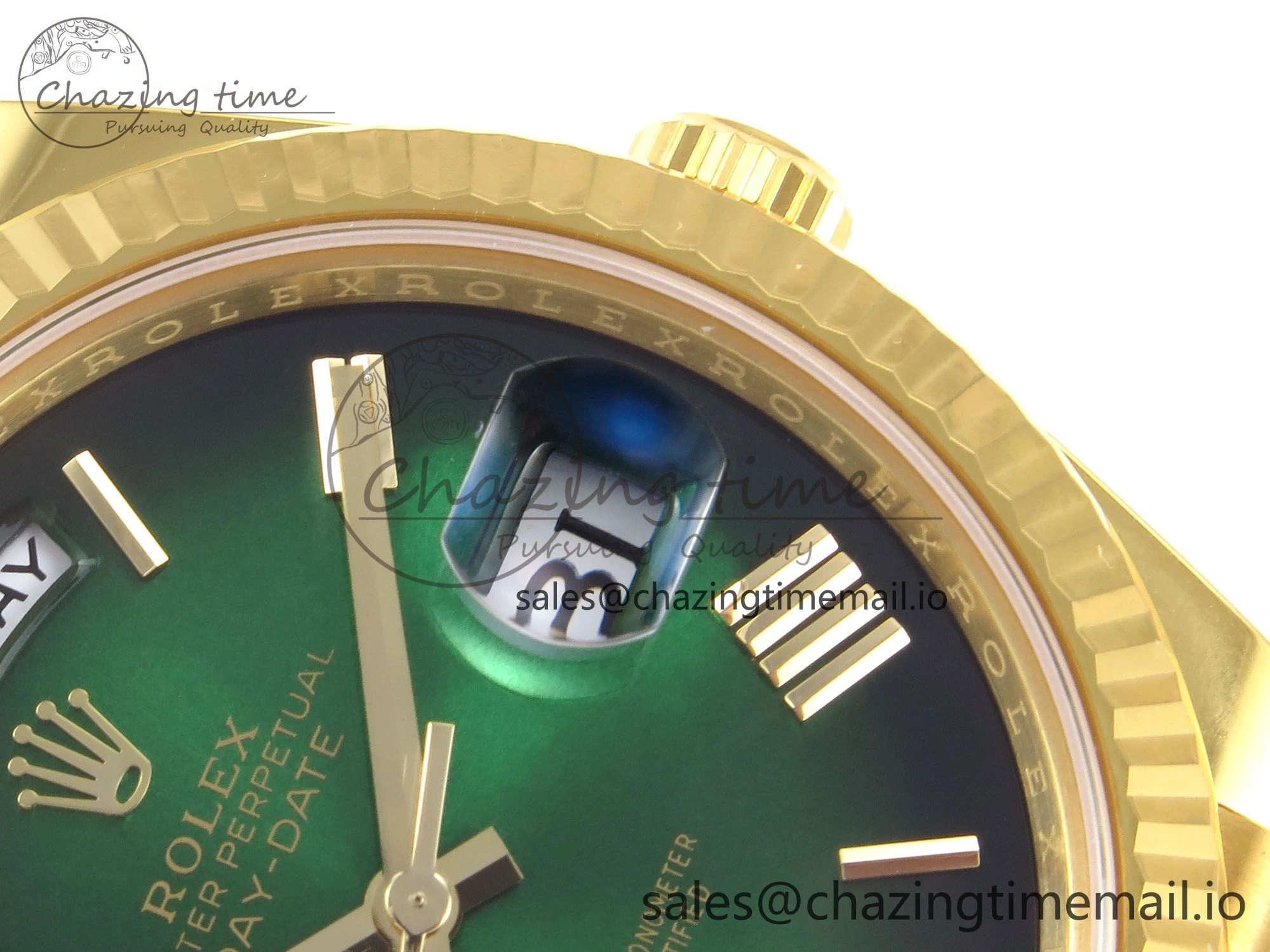 Day Date 40 YG 228238 THBF 1:1 Best Edition Green Ombre Roman Dial on President Bracelet VR3255 (Gain Weight)