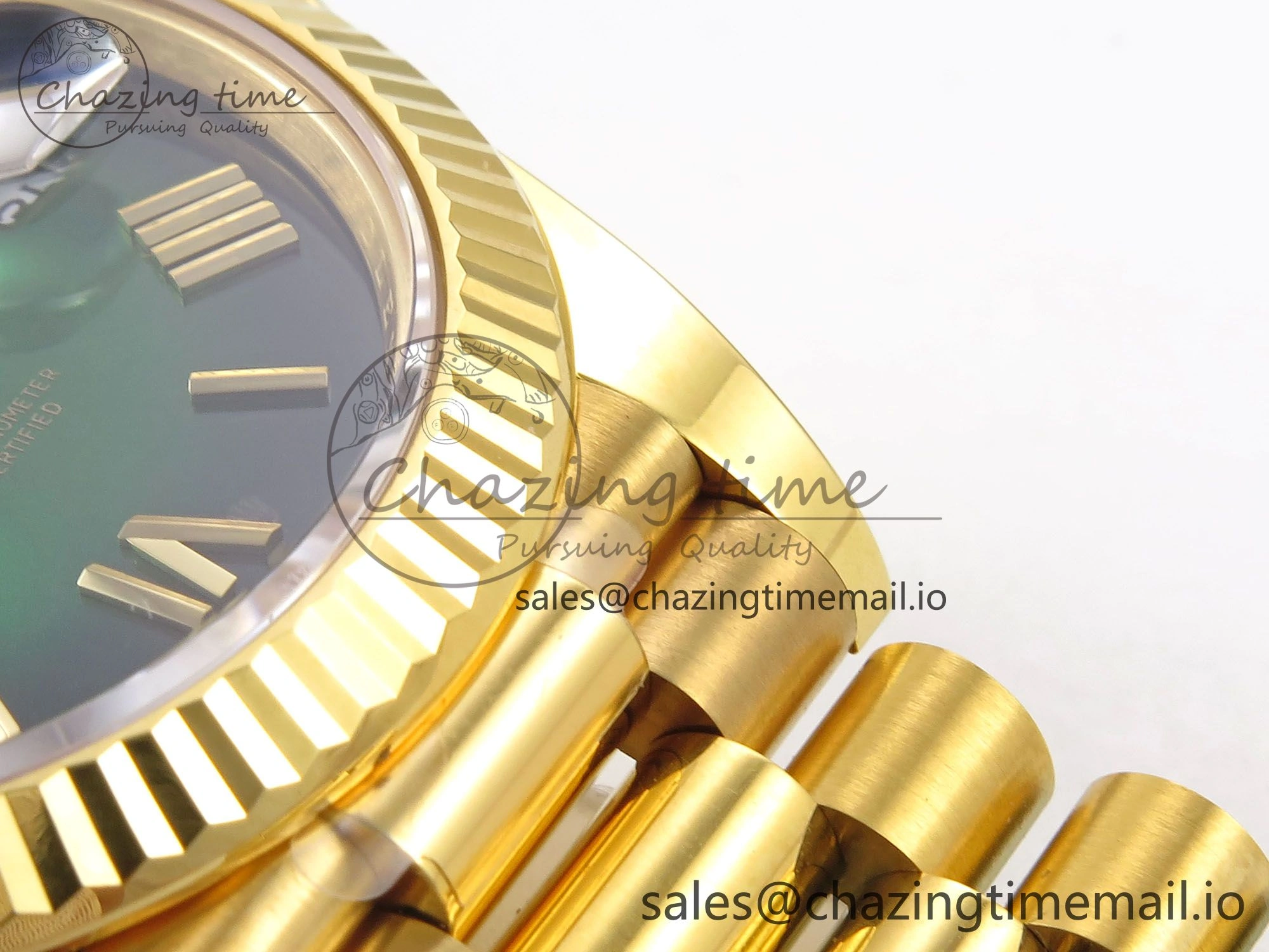 Day Date 40 YG 228238 THBF 1:1 Best Edition Green Ombre Roman Dial on President Bracelet VR3255 (Gain Weight)