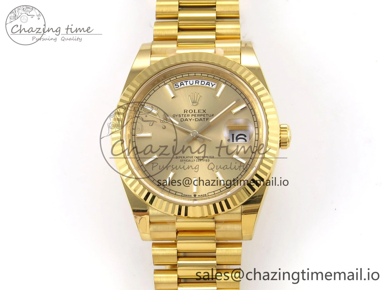 Day Date 40 YG 228238 THBF 1:1 Best Edition YG Dial on President Bracelet VR3255 (Gain Weight)