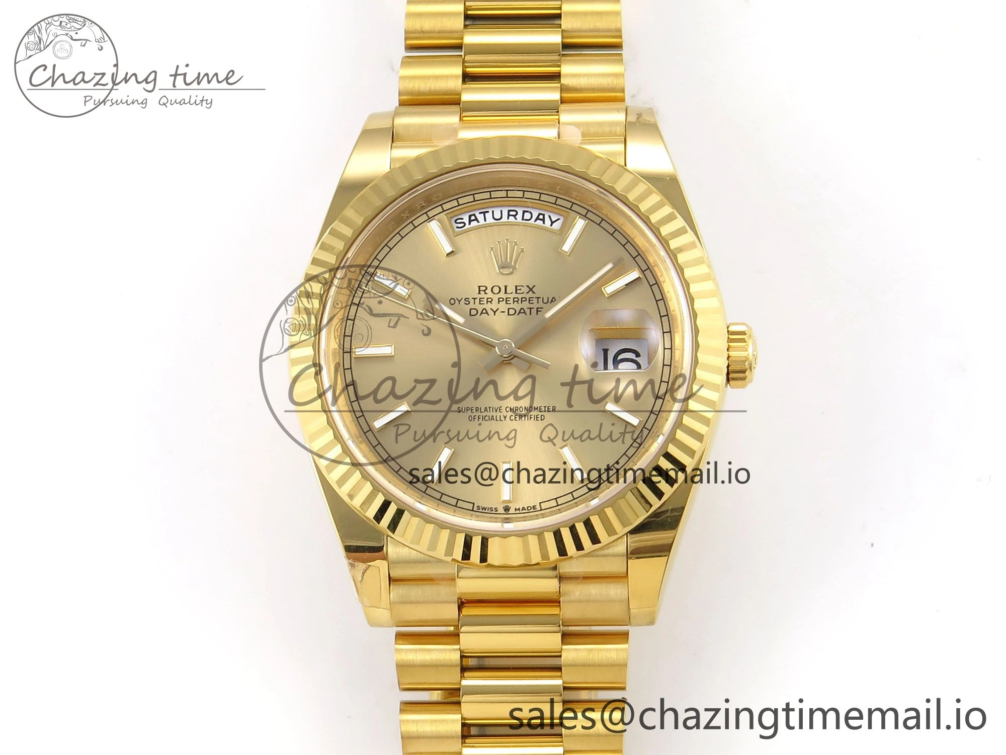 Day Date 40 YG 228238 THBF 1:1 Best Edition YG Dial on President Bracelet VR3255 (Gain Weight)