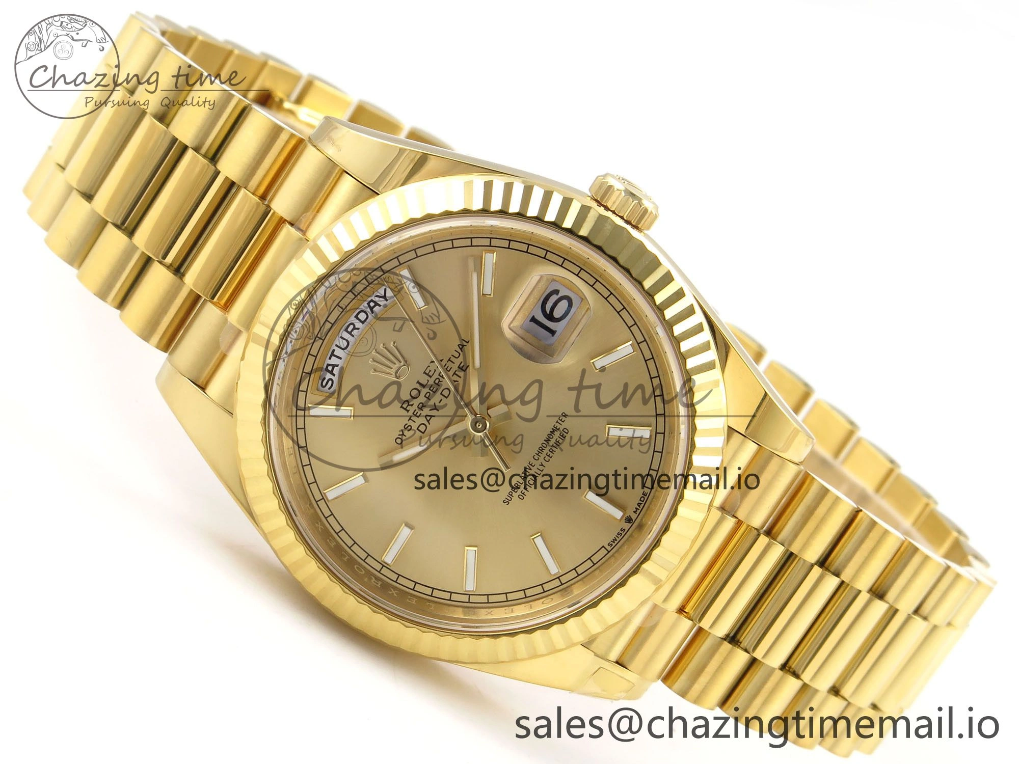 Day Date 40 YG 228238 THBF 1:1 Best Edition YG Dial on President Bracelet VR3255 (Gain Weight)