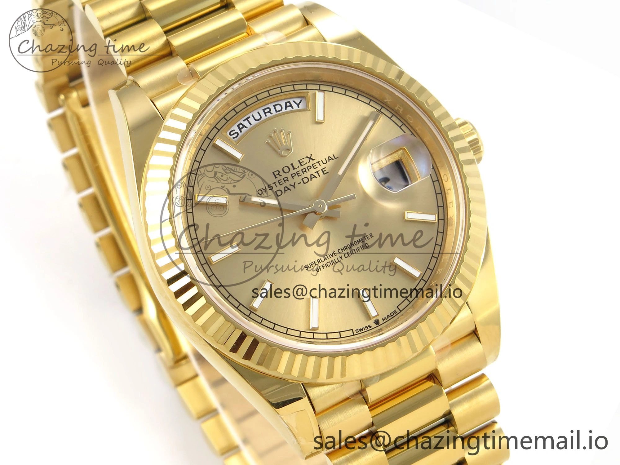 Day Date 40 YG 228238 THBF 1:1 Best Edition YG Dial on President Bracelet VR3255 (Gain Weight)