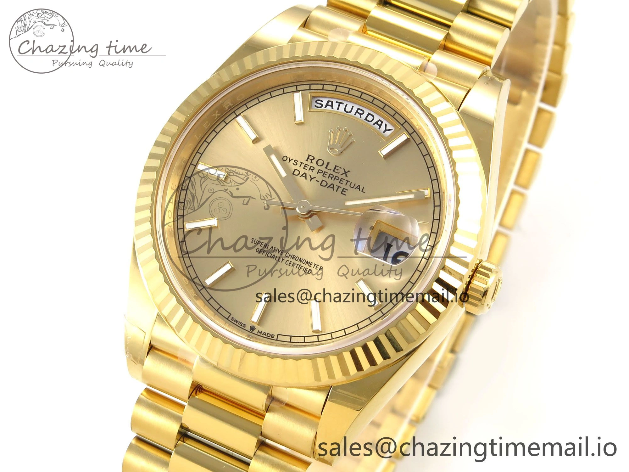 Day Date 40 YG 228238 THBF 1:1 Best Edition YG Dial on President Bracelet VR3255 (Gain Weight)