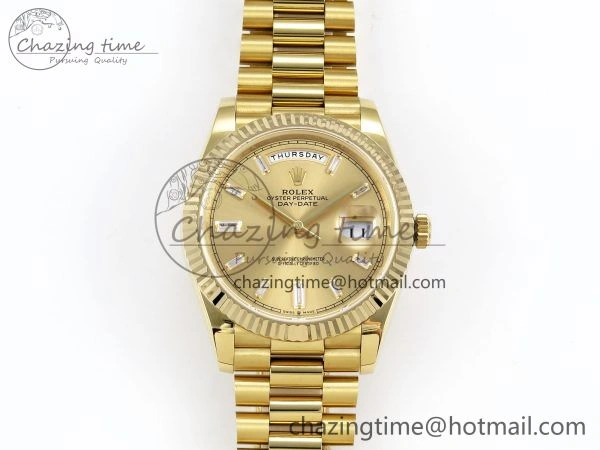 Day Date 40 YG JDF 904L Steel YG Crystal Dial on President Bracelet VR3255 V3 (Gain Weight)