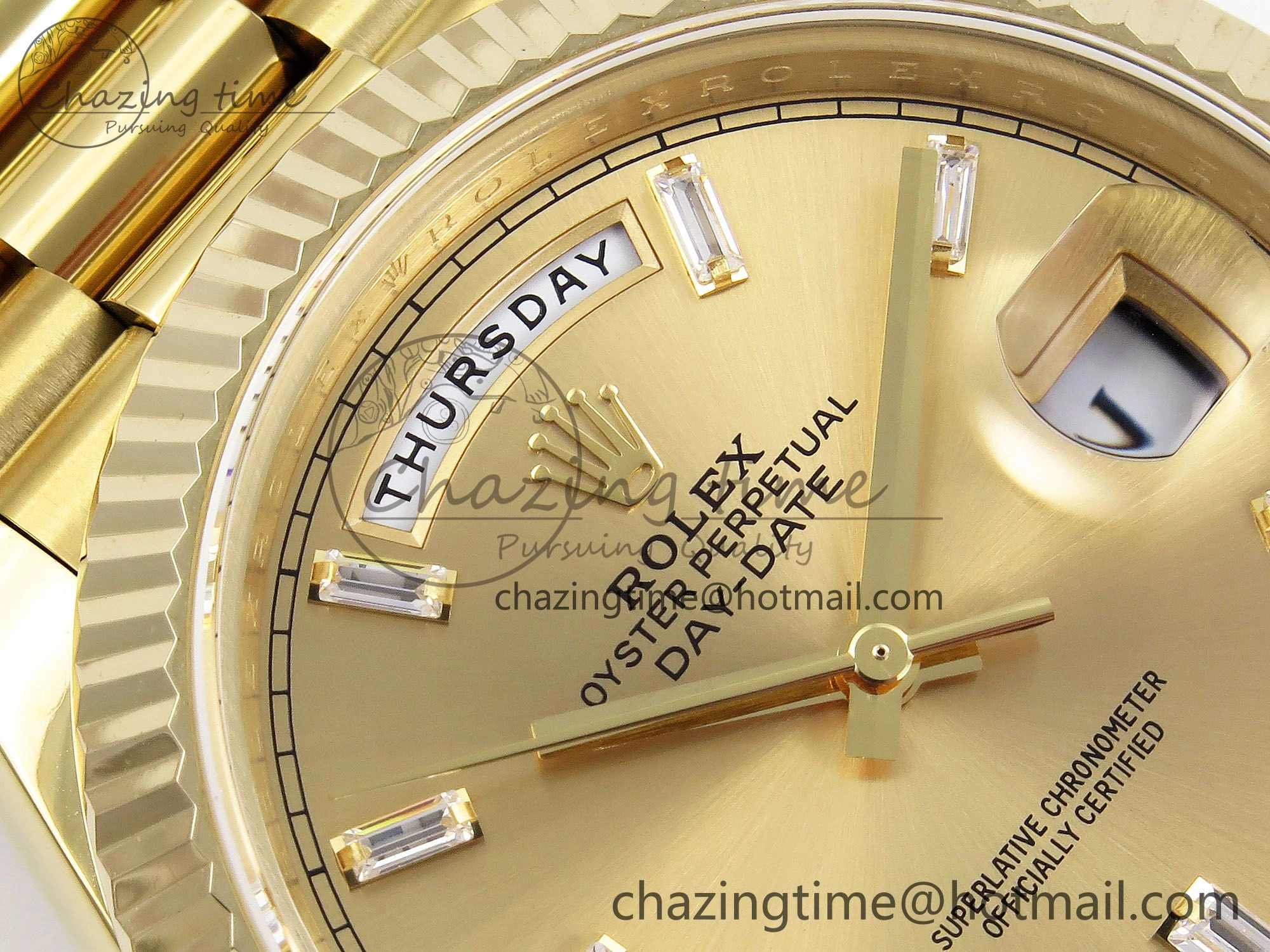 Day Date 40 YG JDF 904L Steel YG Crystal Dial on President Bracelet VR3255 V3 (Gain Weight)