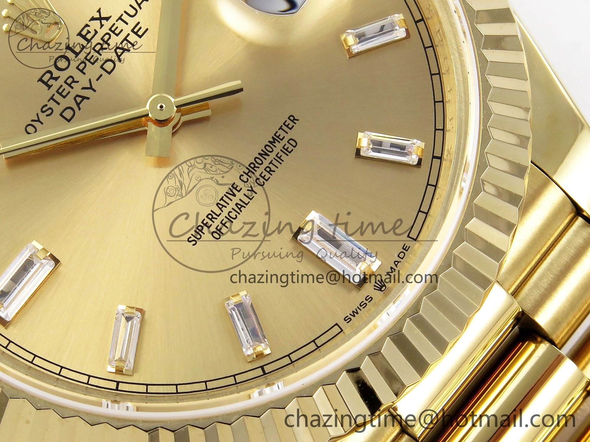 Day Date 40 YG JDF 904L Steel YG Crystal Dial on President Bracelet VR3255 V3 (Gain Weight)