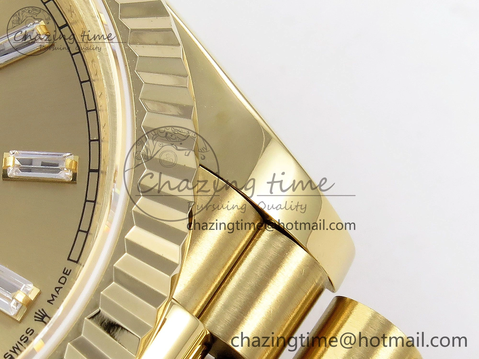 Day Date 40 YG JDF 904L Steel YG Crystal Dial on President Bracelet VR3255 V3 (Gain Weight)