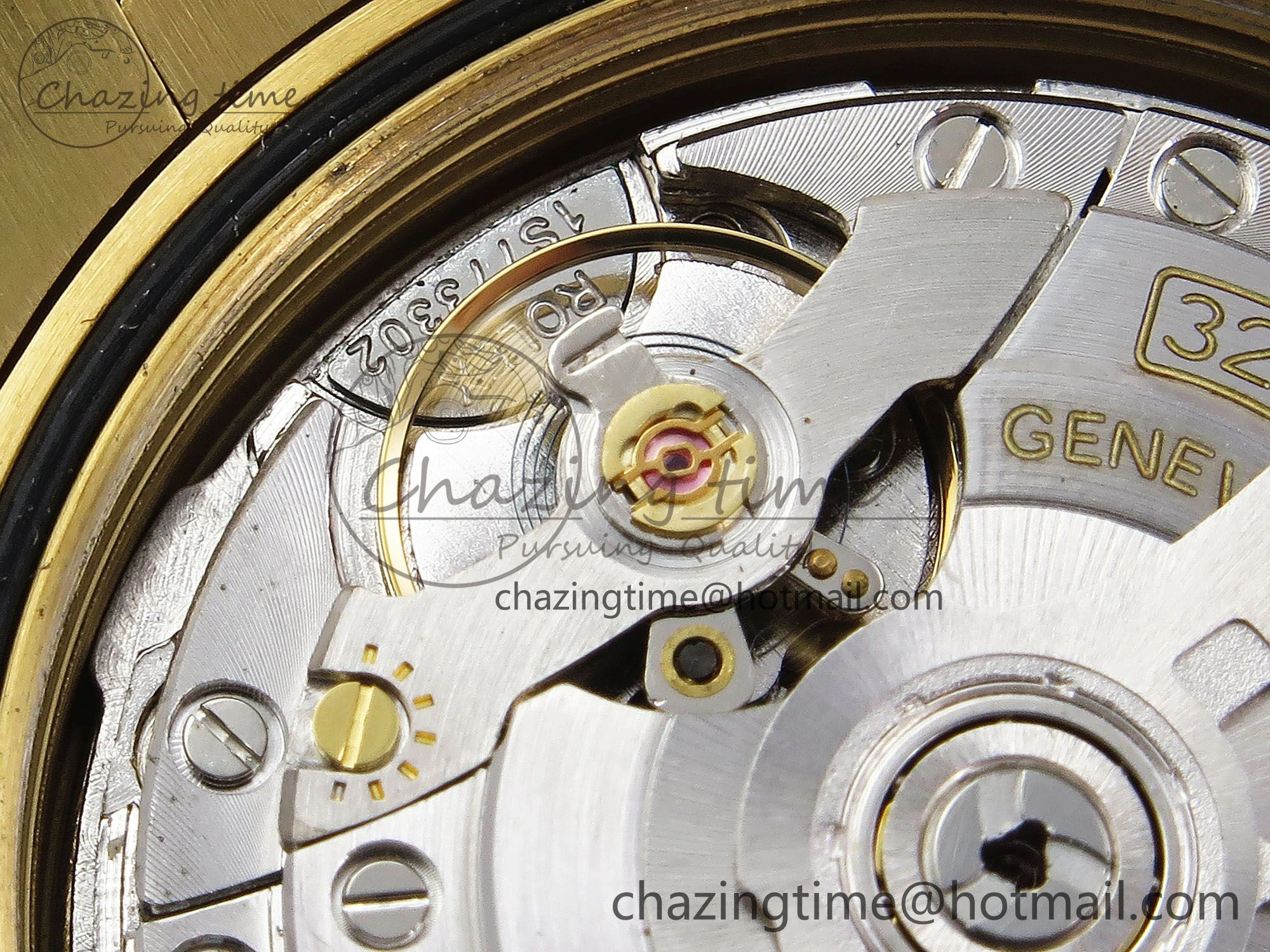 Day Date 40 YG JDF Gain Weight 904L Steel Black Textured Stick Dial on President Bracelet VR3255 V3