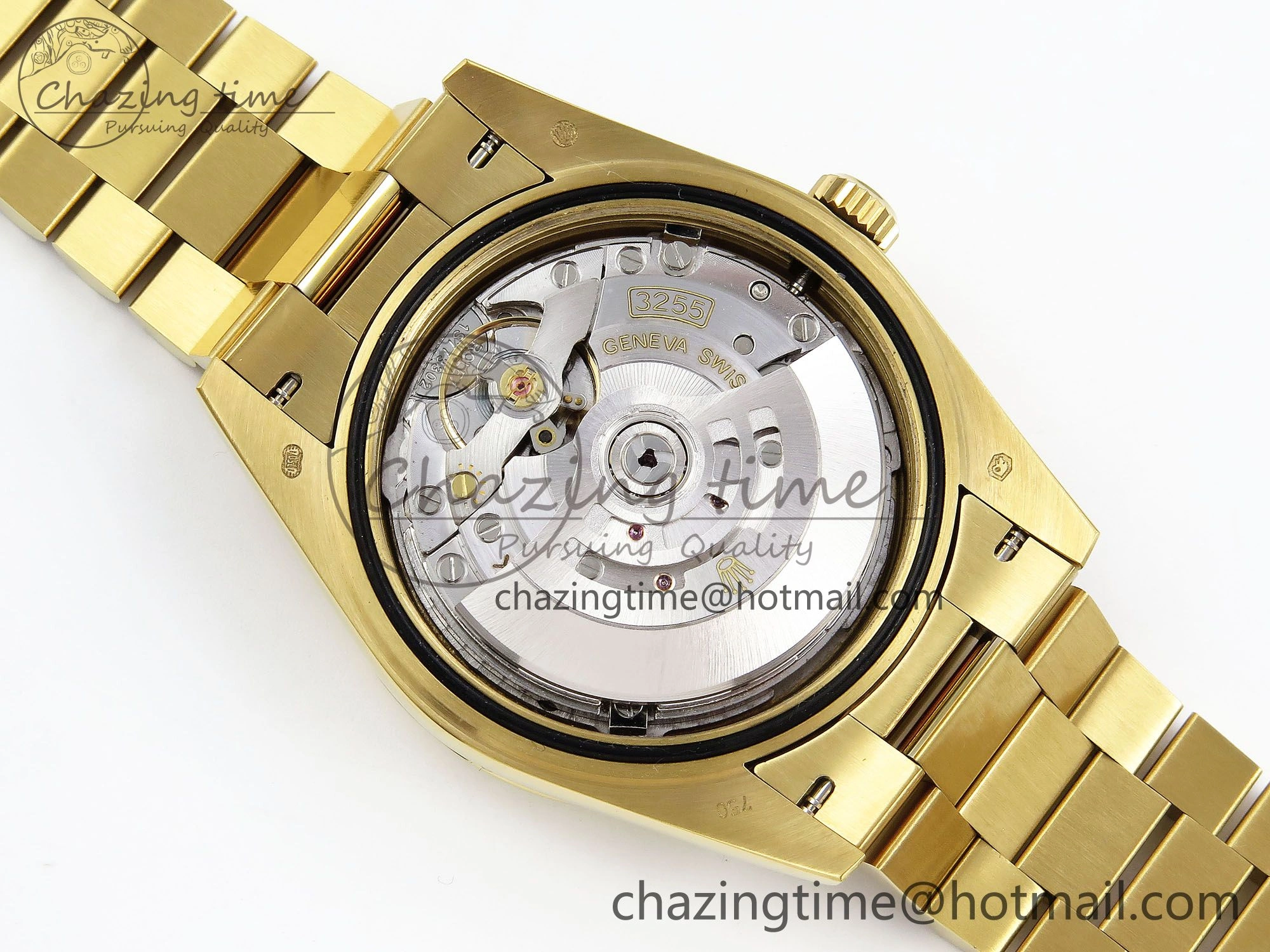 Day Date 40 YG JDF Gain Weight 904L Steel Silver Textured Stick Dial on President Bracelet VR3255 V3