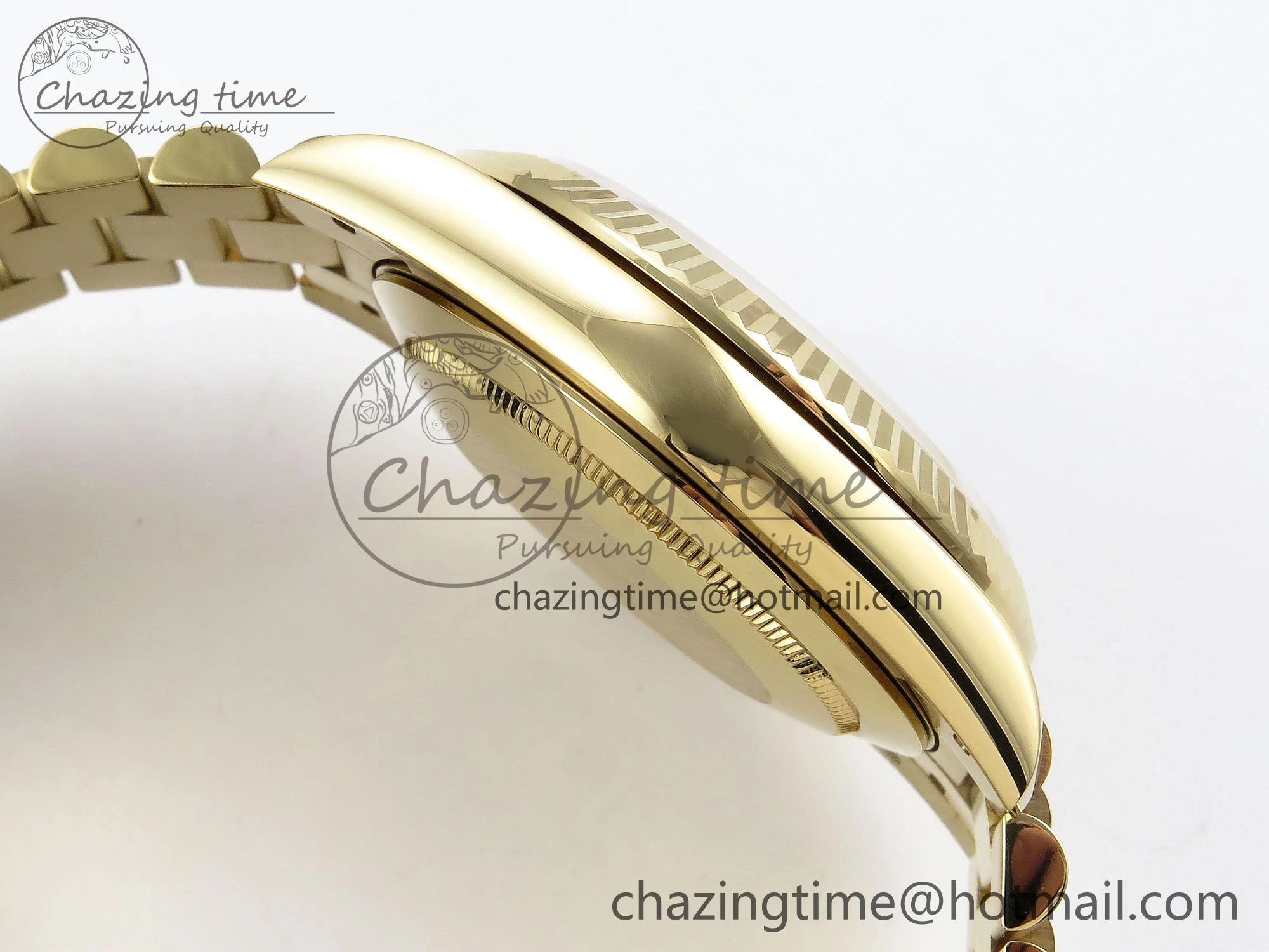 Day Date 40 YG JDF Gain Weight 904L Steel White Roman Dial on President Bracelet VR3255 V3