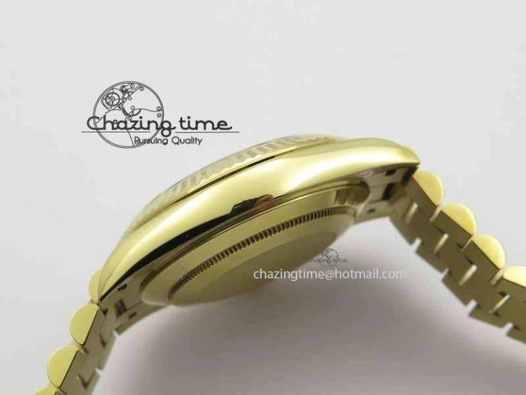 Day-Date 40mm 228238 YG Noob 1:1 Best Edition Silver Dial On YG President Bracelet A3255