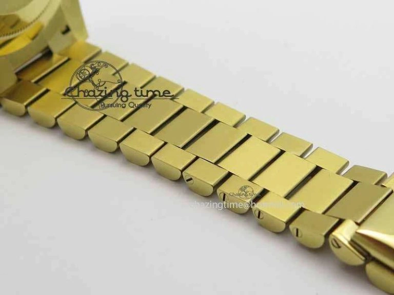 Day-Date 40mm 228238 YG Noob 1:1 Best Edition Silver Dial On YG President Bracelet A3255