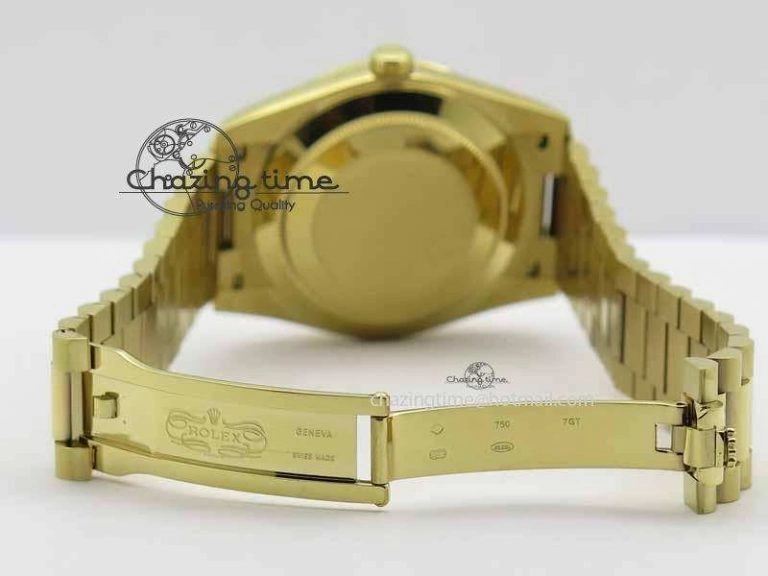 Day-Date 40mm 228238 YG Noob 1:1 Best Edition Silver Dial On YG President Bracelet A3255