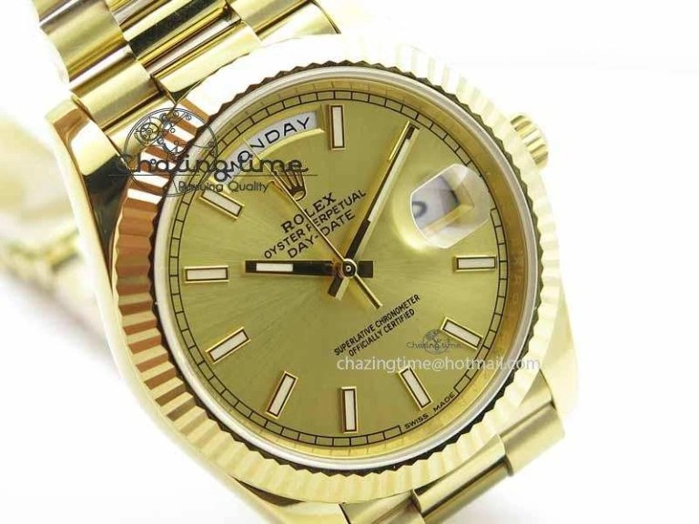 Day-Date 40mm 228238 YG Noob 1:1 Best Edition YG Dial On YG President Bracelet A3255