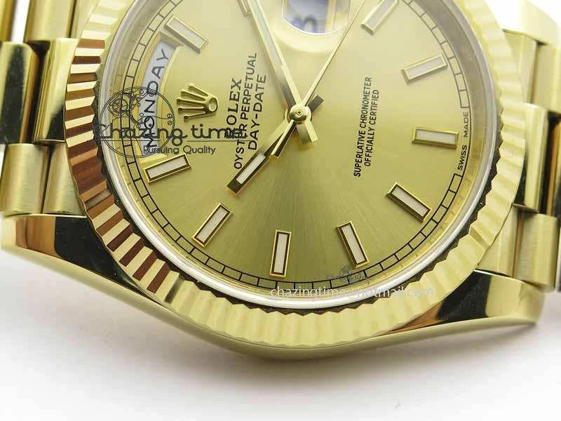 Day-Date 40mm 228238 YG Noob 1:1 Best Edition YG Dial On YG President Bracelet A3255