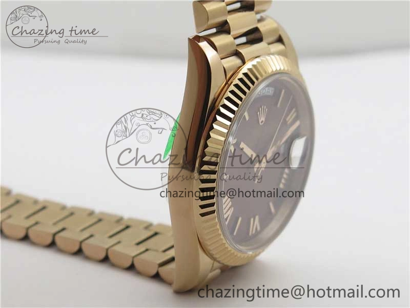 Day-Date 40mm 228239 BP New Dial Version 904 RG Brown Roman Dial on RG President Bracelet A2836