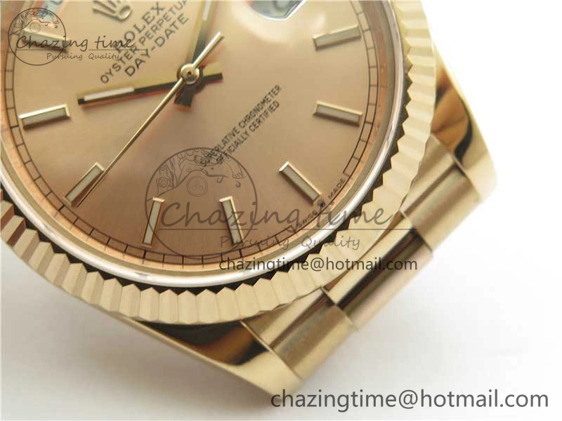 Day-Date 40mm 228239 BP New Dial Version 904 RG Stick Markers RG Dial on RG President Bracelet A2836