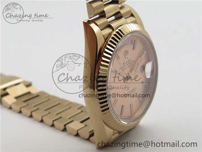 Day-Date 40mm 228239 BP New Dial Version 904 RG Stick Markers RG Dial on RG President Bracelet A2836
