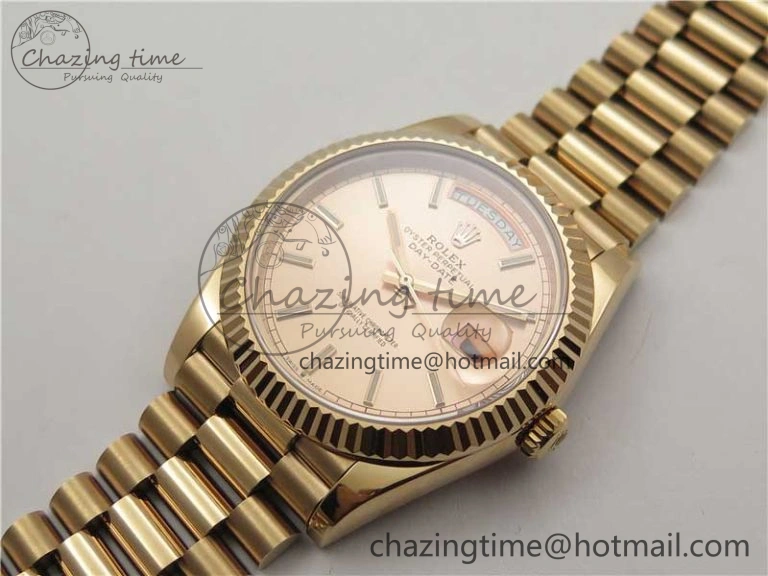 Day-Date 40mm 228239 BP New Dial Version 904 RG Stick Markers RG Dial on RG President Bracelet A2836